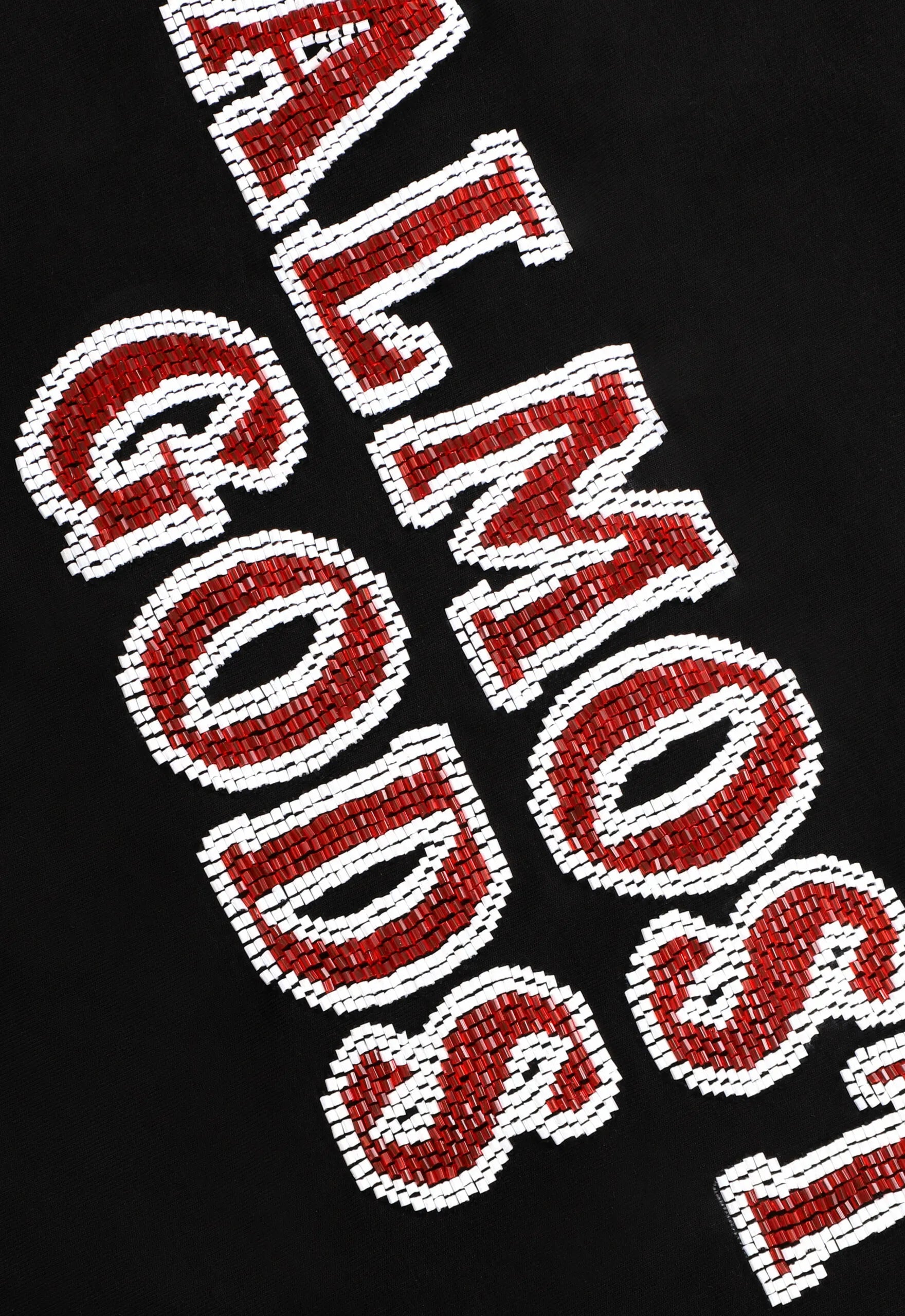 Hand Embroidered Kardana Logo Hoodie In Black