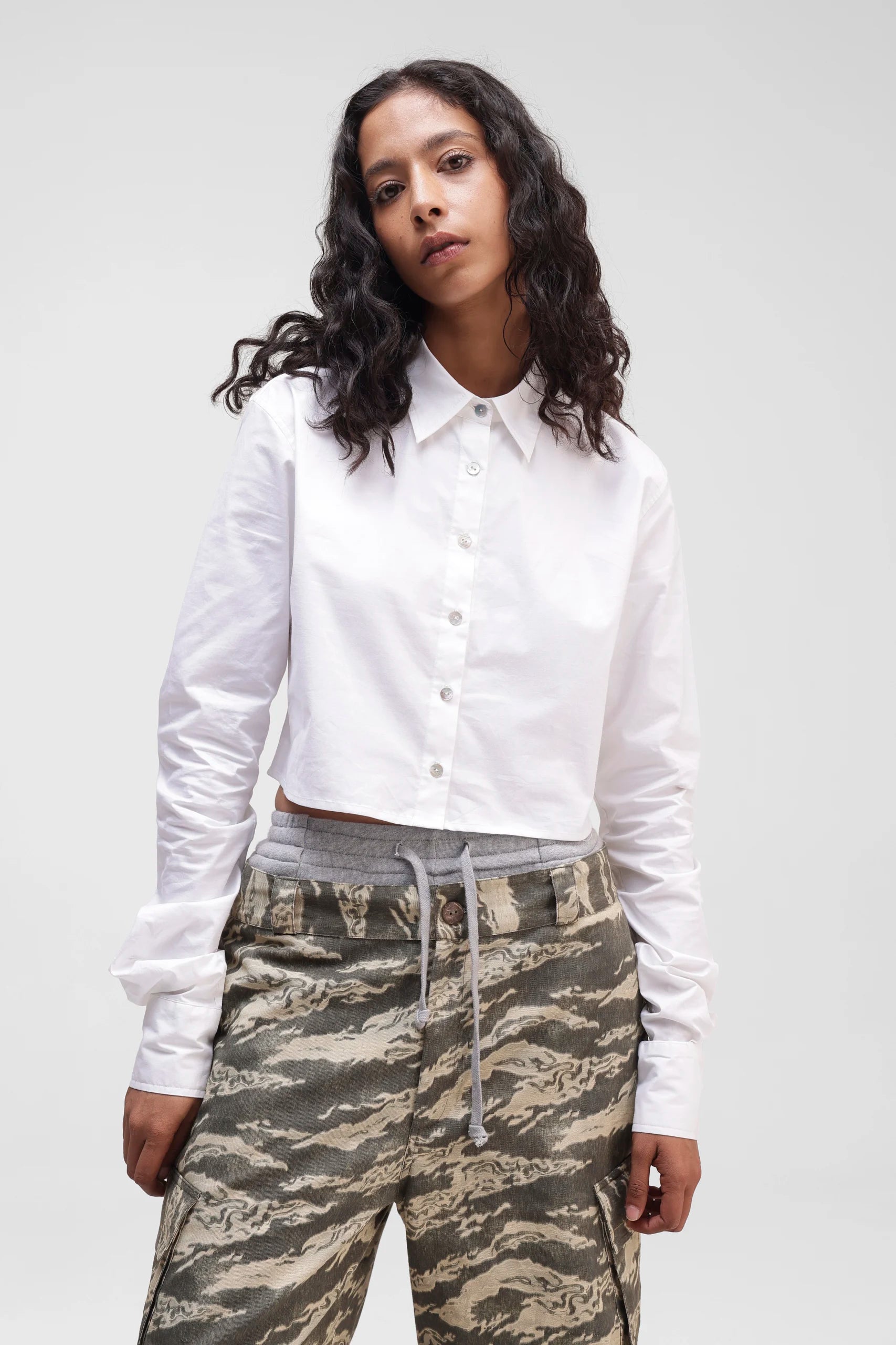 Long Sleeve Cropped Shirt
