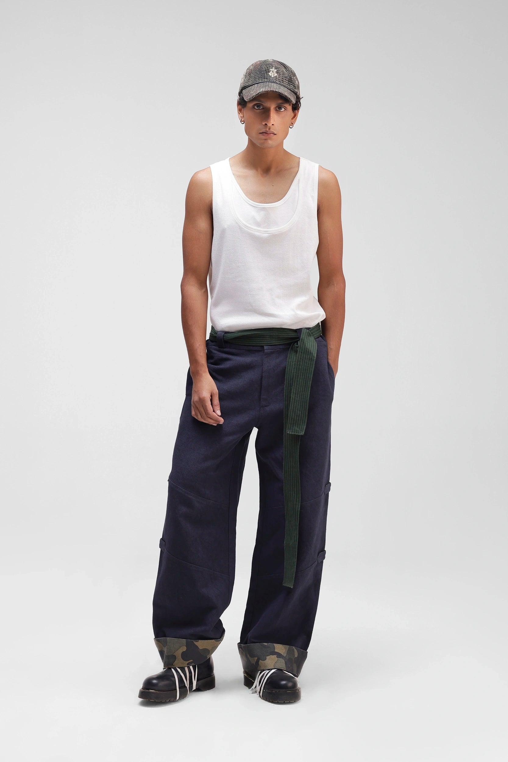Panelled Pants In Navy