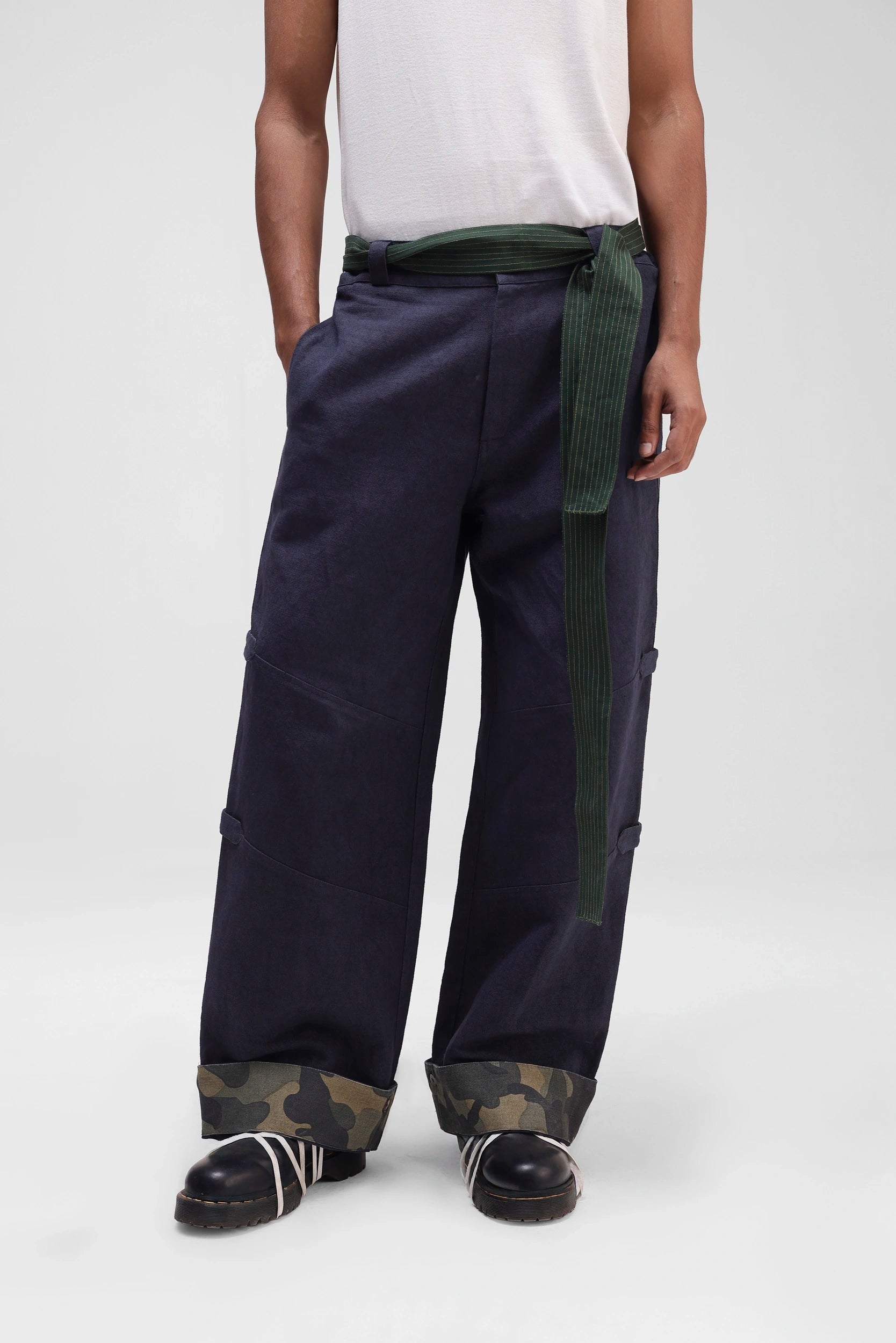 Panelled Pants In Navy