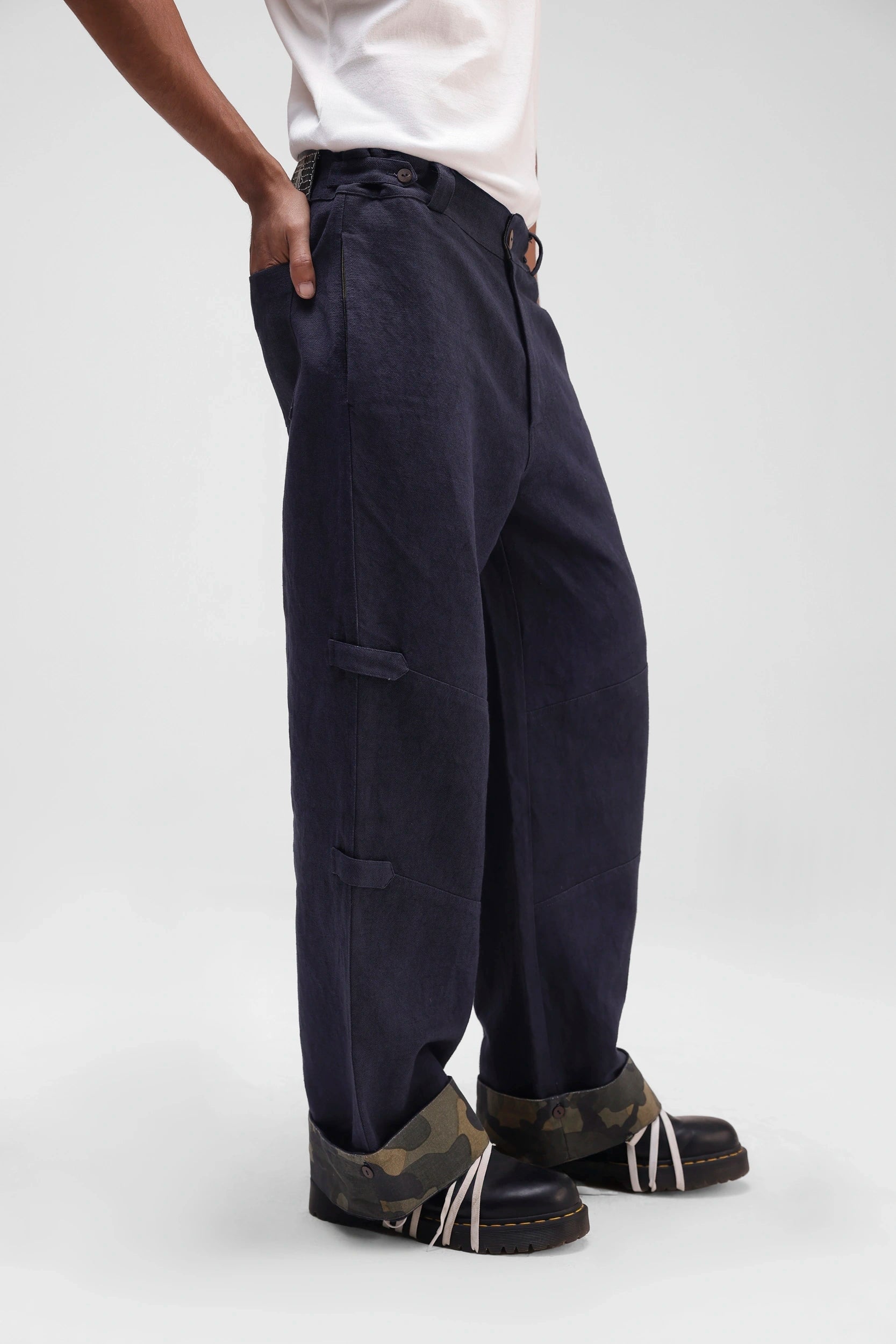Panelled Pants In Navy
