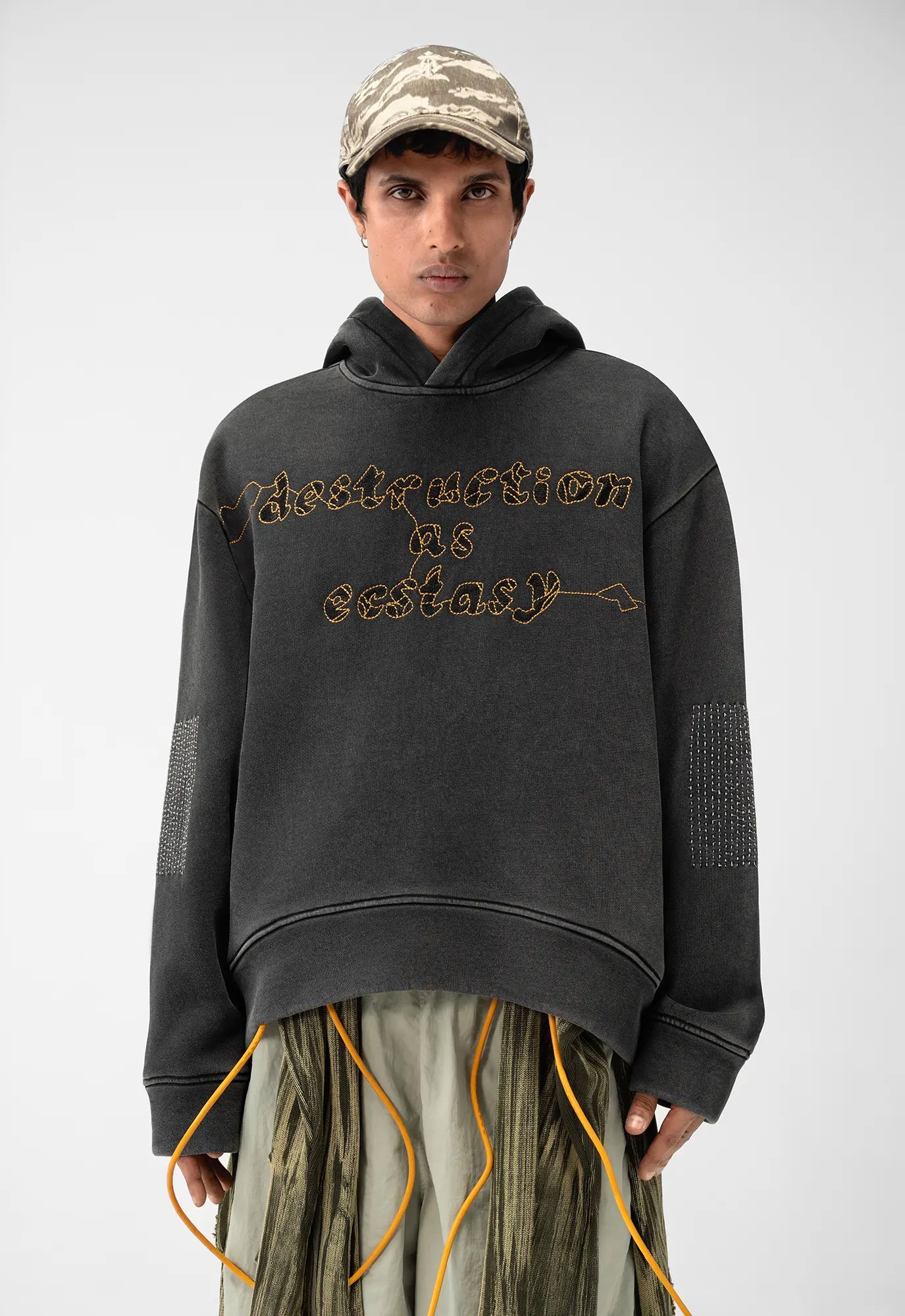 Destruction as Ecstasy Embroidered Cropped Hoodie