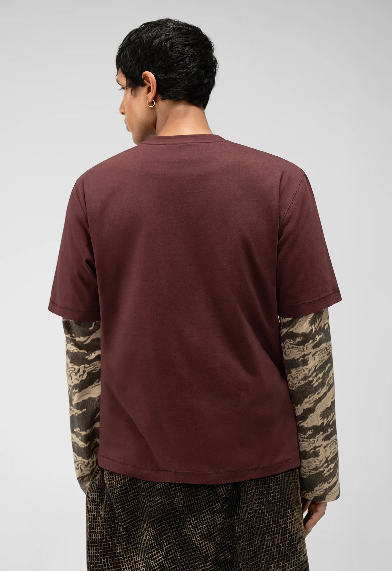 Shattered Alpha Cross Relaxed Tee in Rust