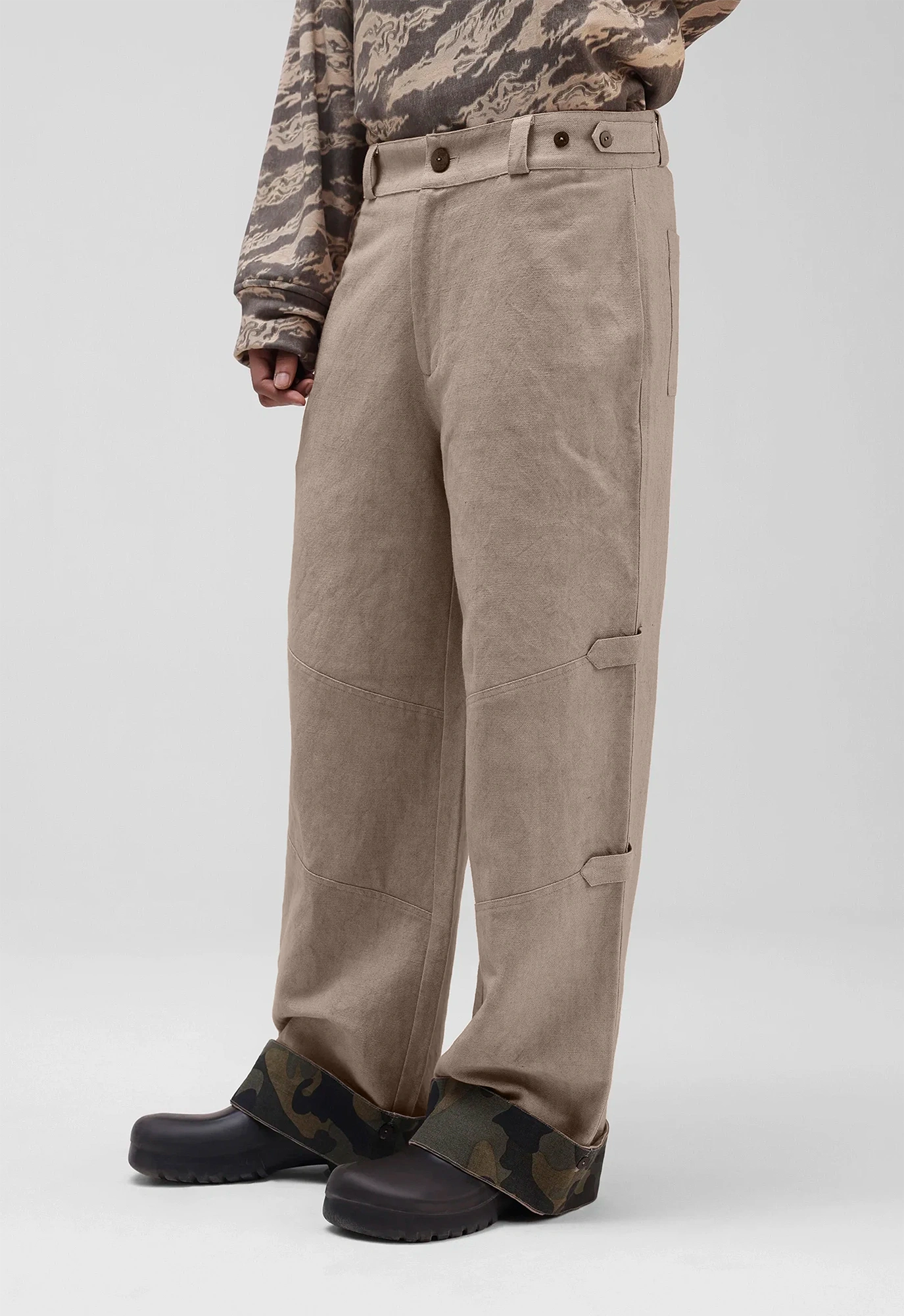 Panelled Pants In Sand