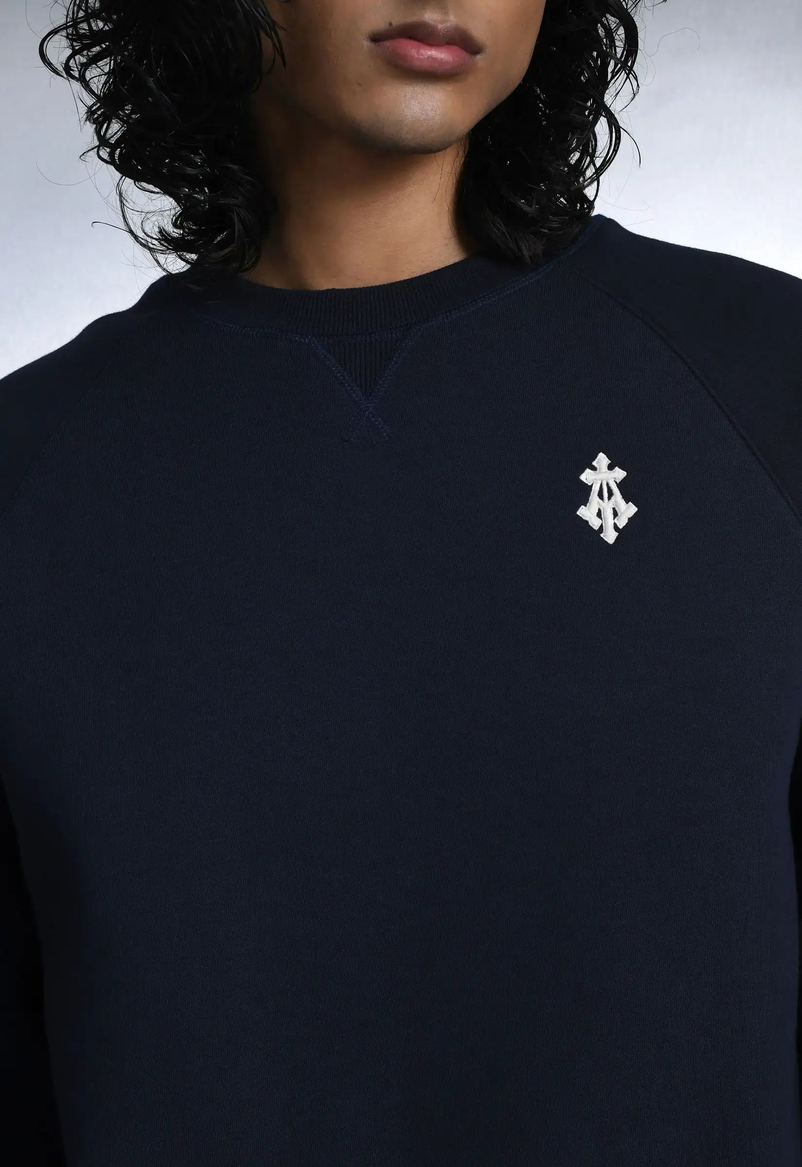 Alpha Cross Embroidered Sweatshirt In Navy