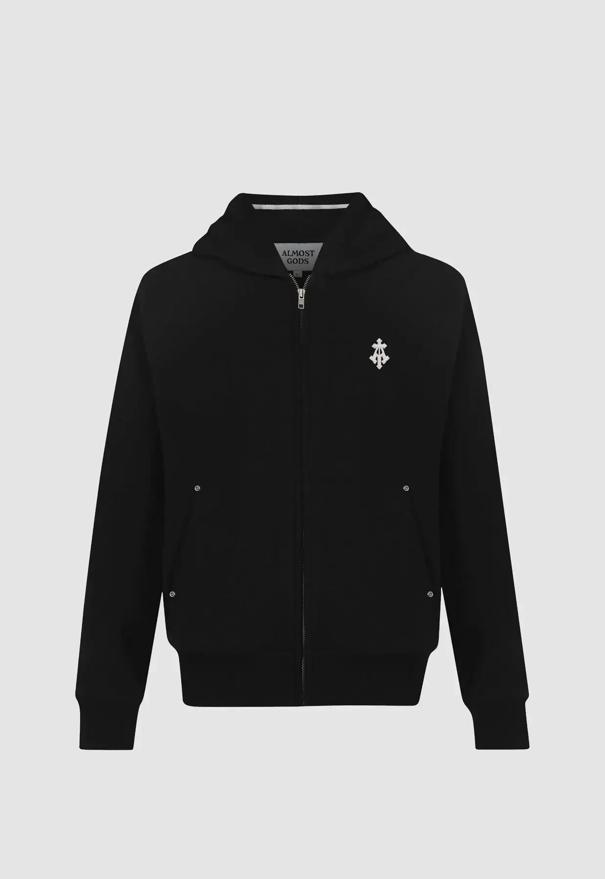 Alpha Cross Embroidered Zip Hoodie