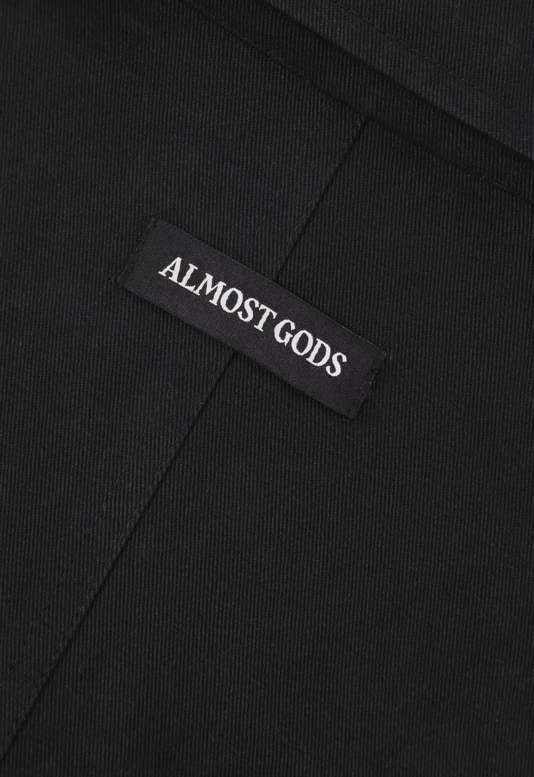 Constructed Artist Jacket In Black Cotton Twill