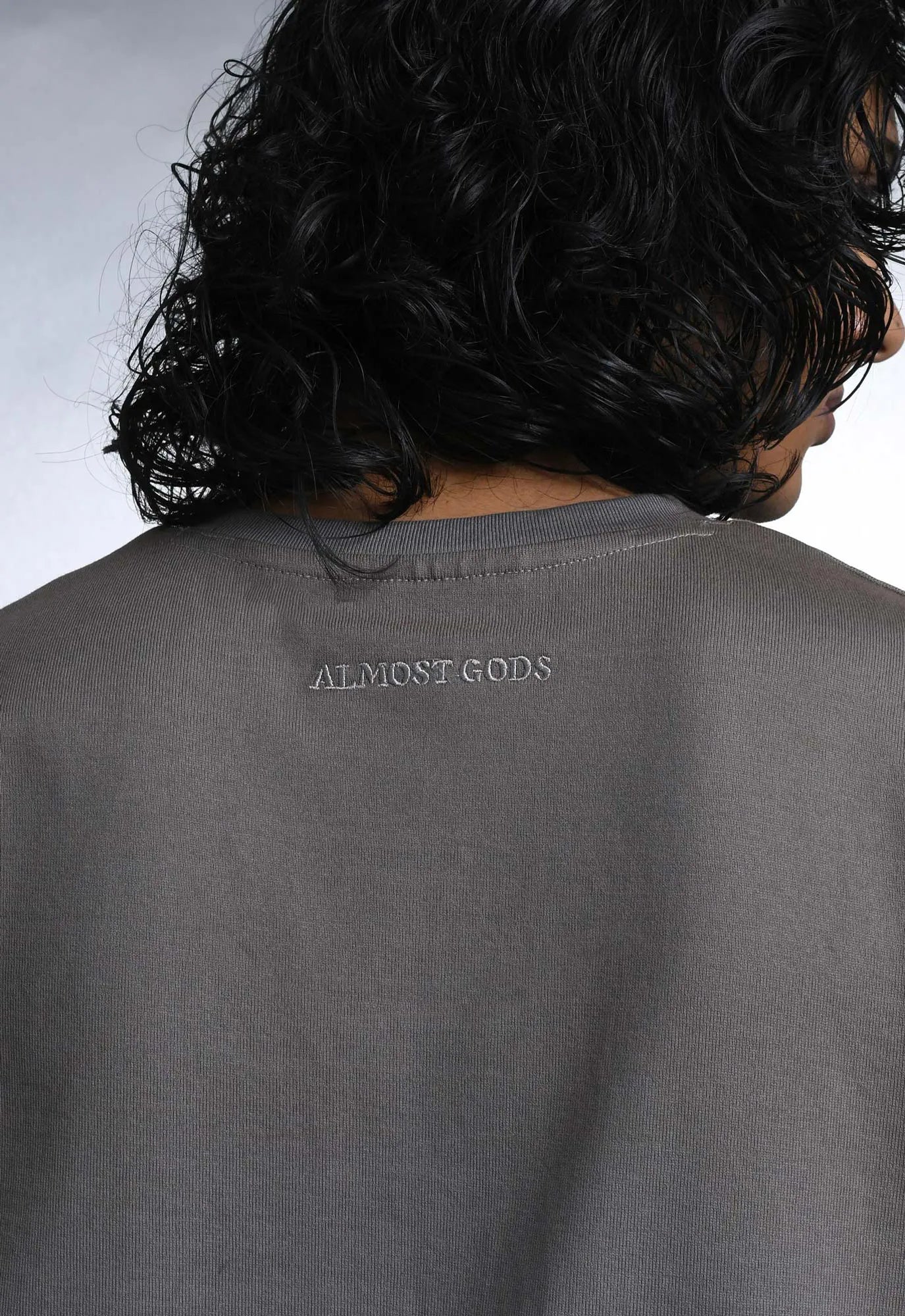 Alpha Cross Dip-Dye Relaxed Tee in Grey