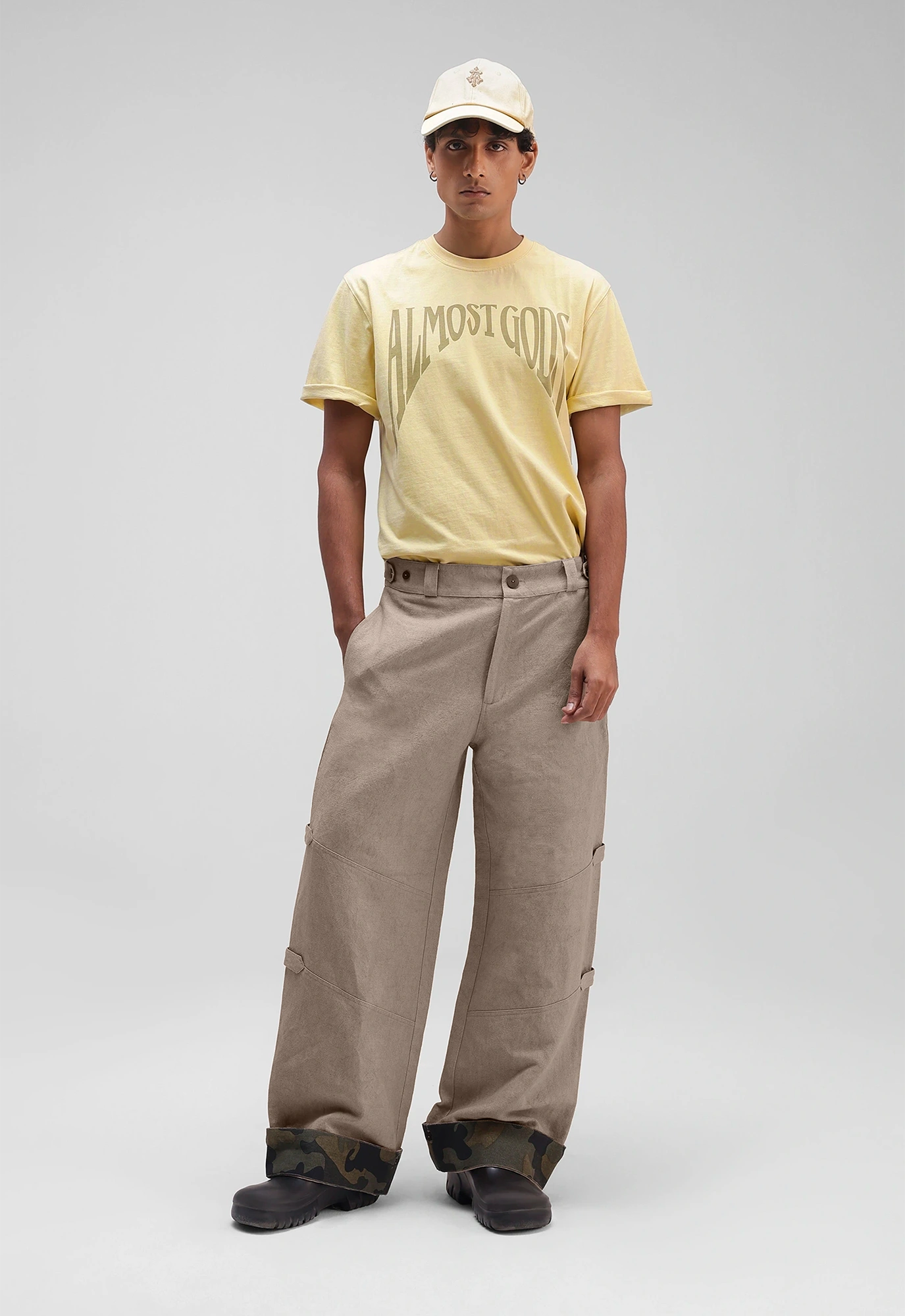 Panelled Pants In Sand