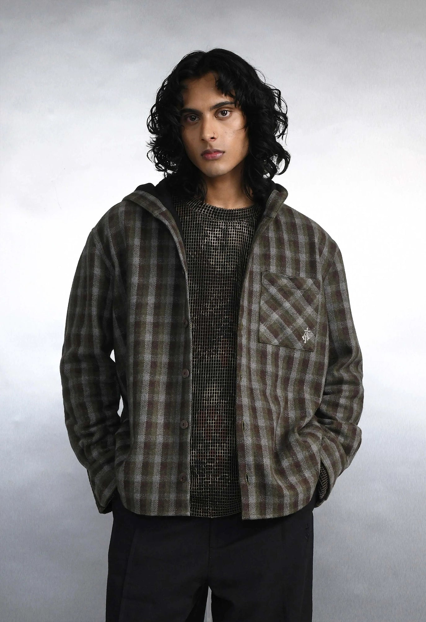 Tartan Over-Shirt With Hood