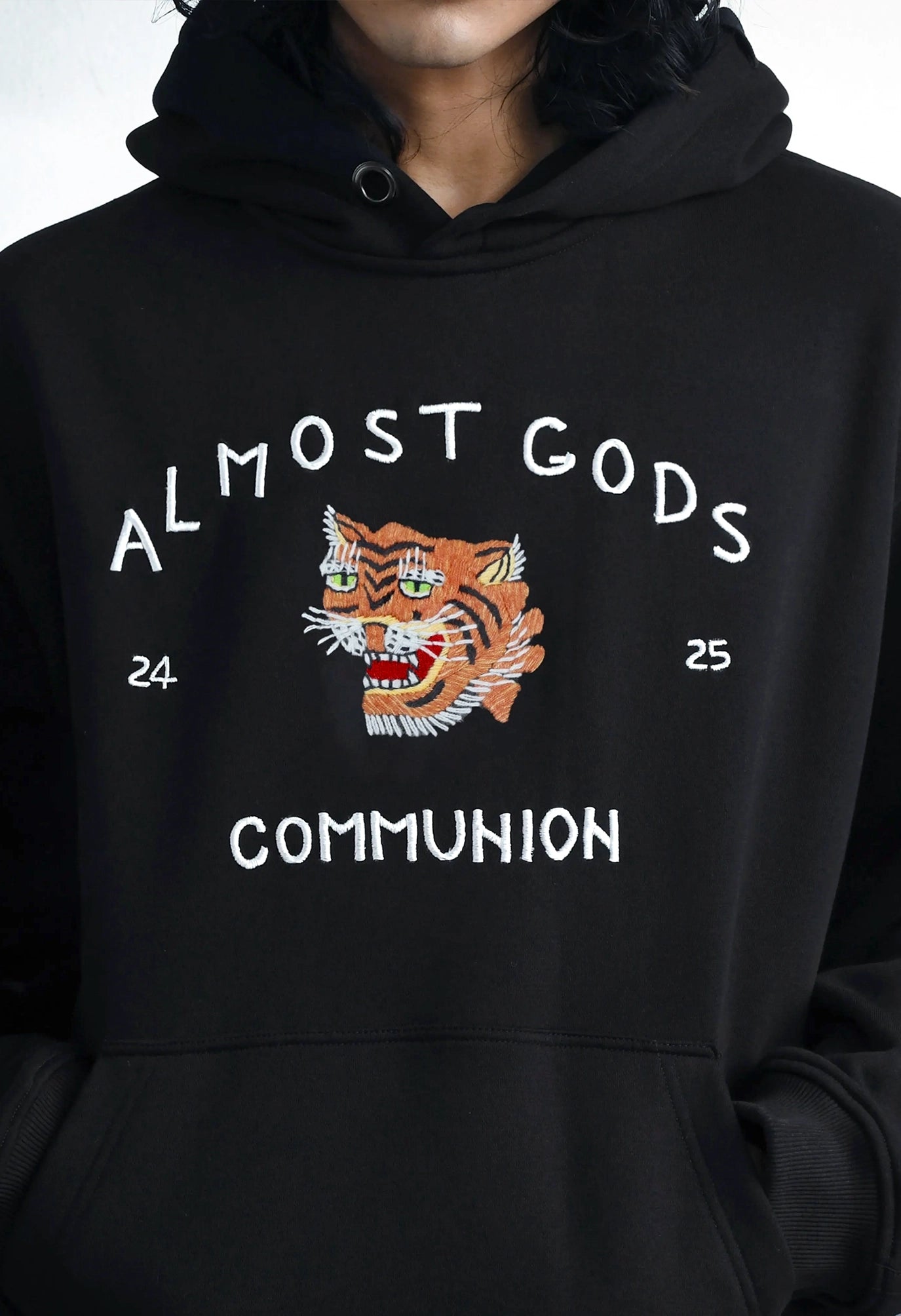 Saigon Hand Embroidered Hoodie In Black