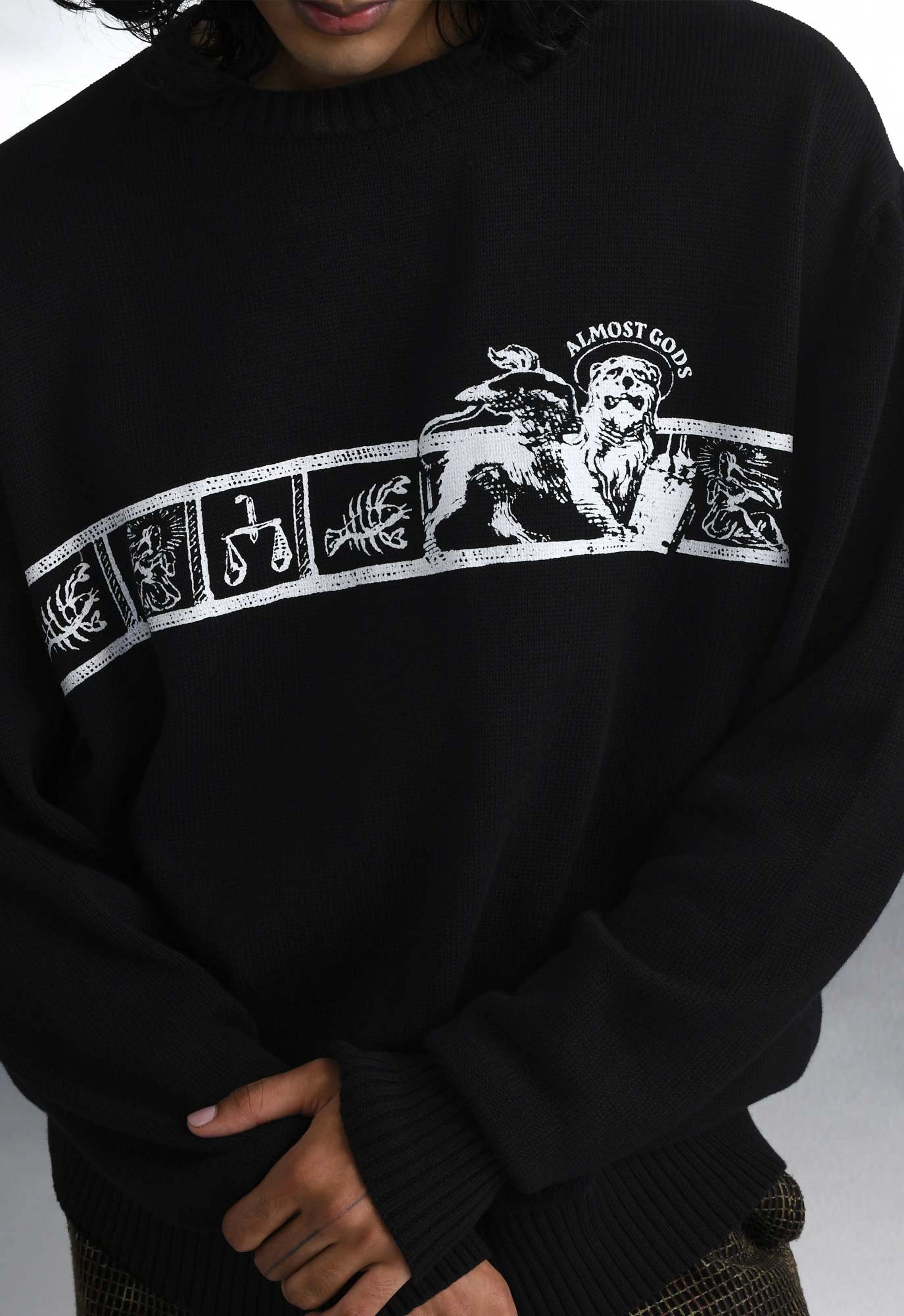 Zodiac Knit Sweater in Black