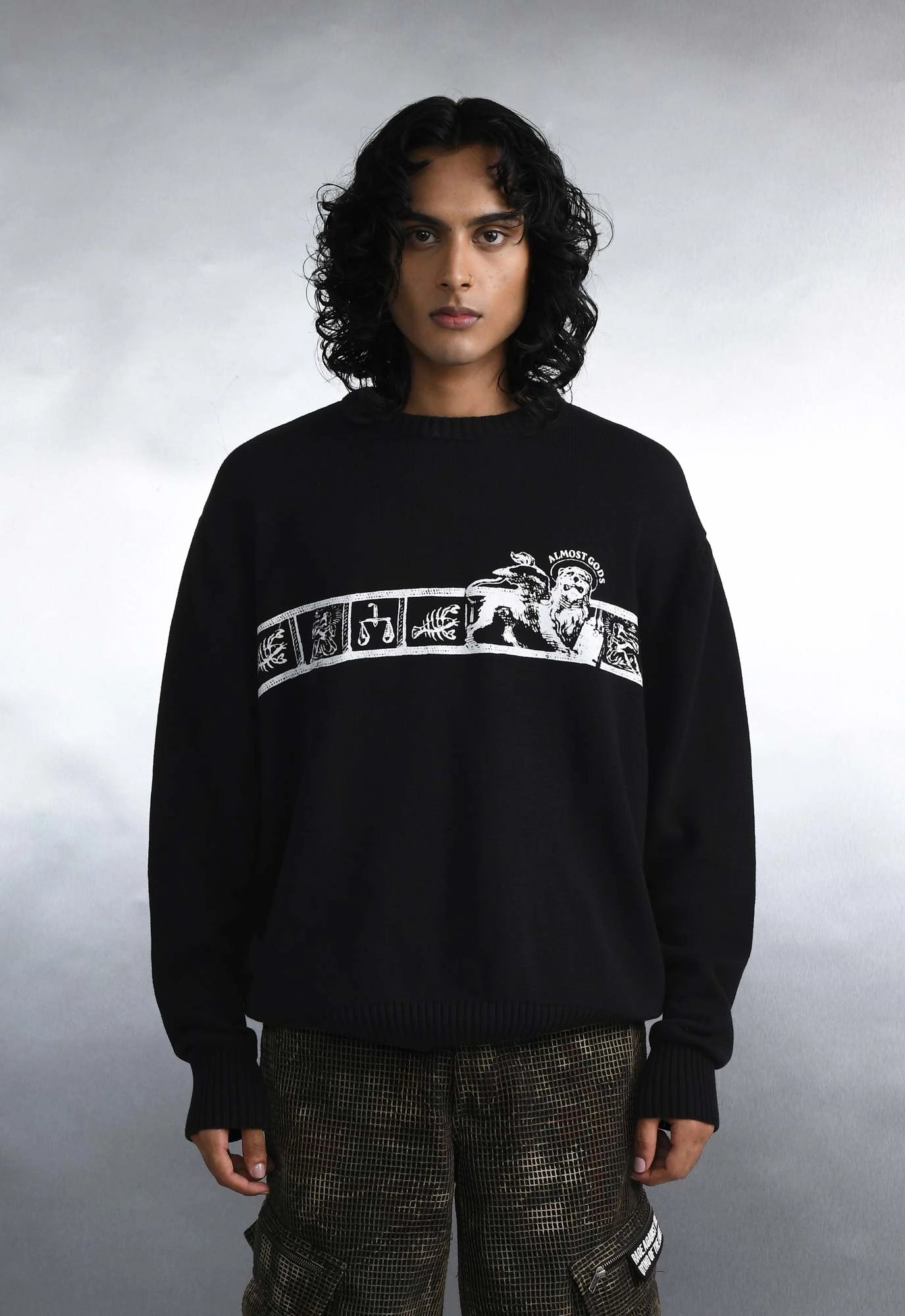 Zodiac Knit Sweater in Black