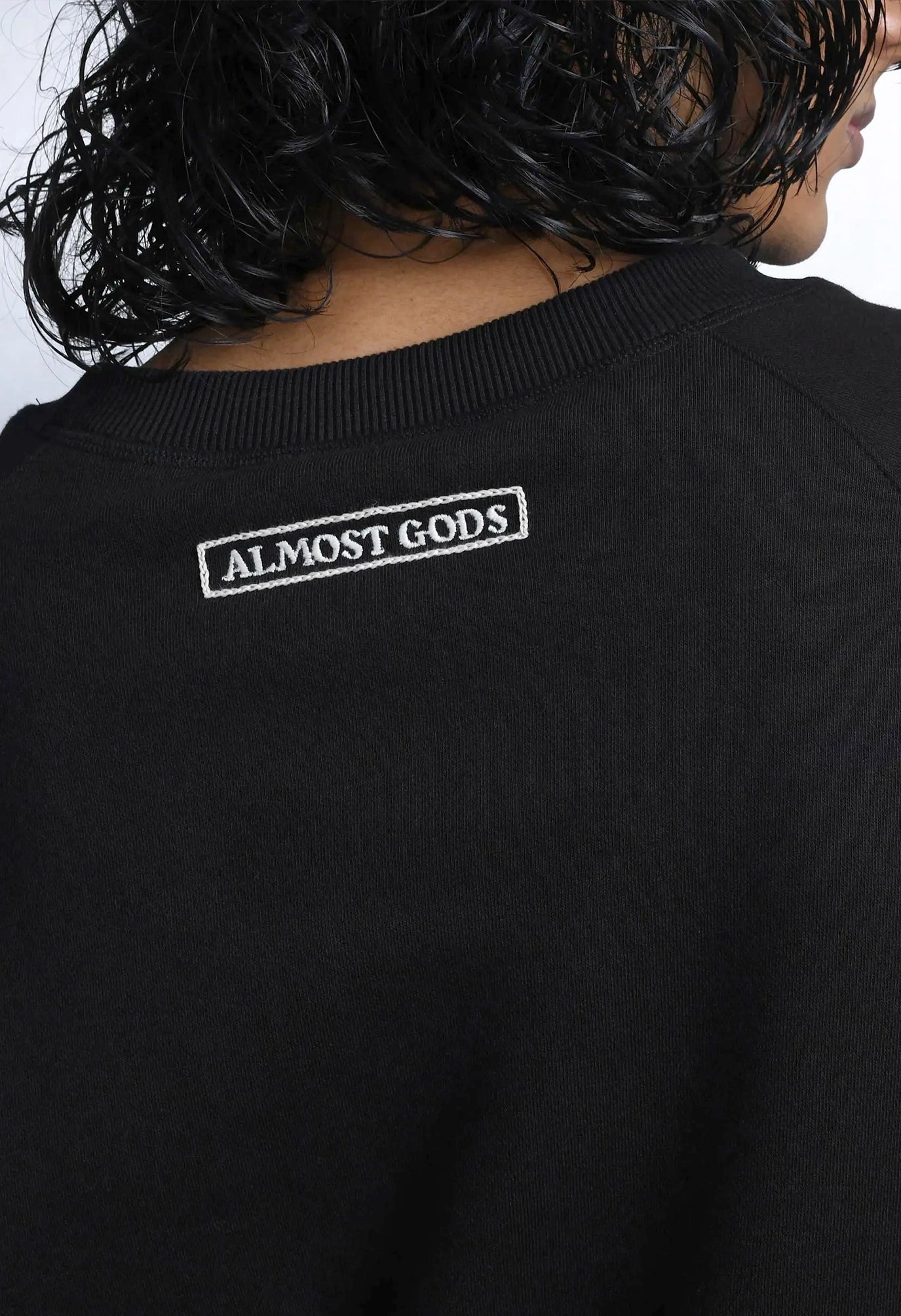 Alpha Cross Hand Embroidered Aari Sweatshirt In Black