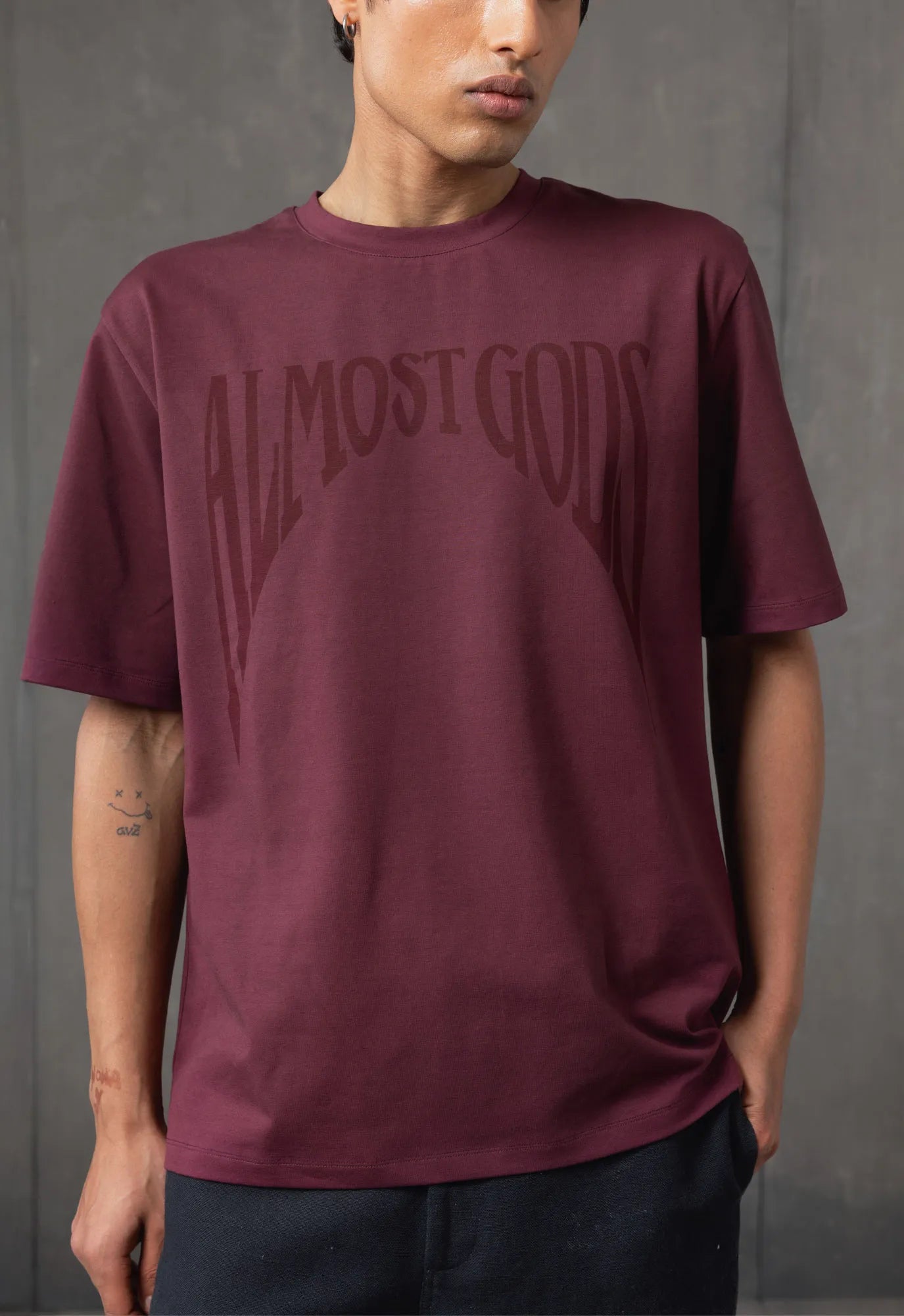 Gothic Relaxed Tee in Plum