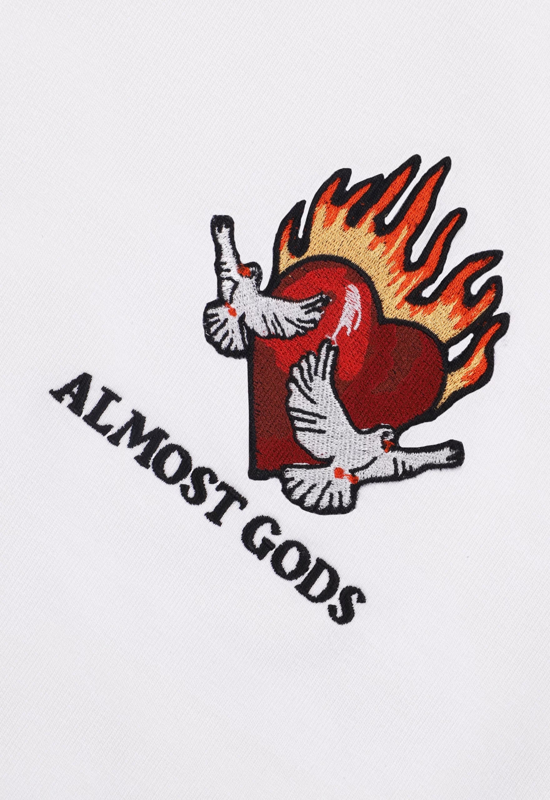 Burning Heart Boxy Tee In White