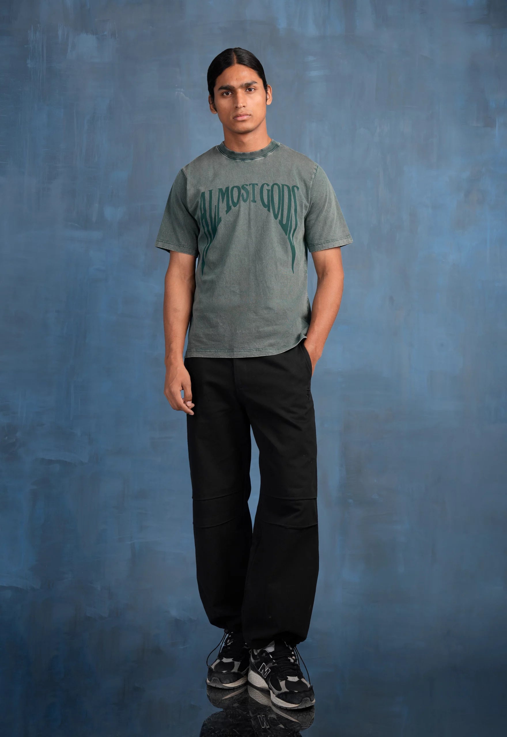 Stonewashed Gothic Regular Tee In Pine