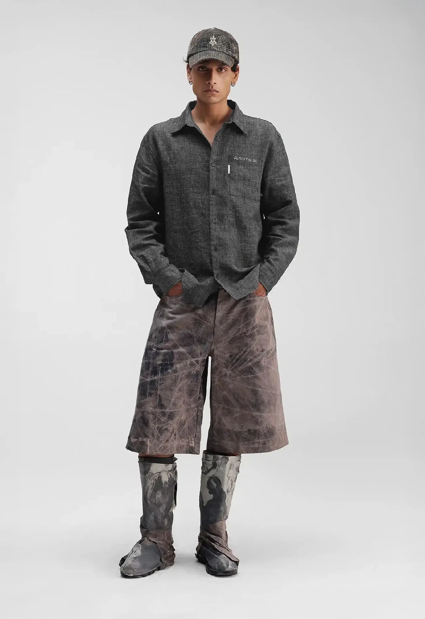 Hand Embroidered Flag Relaxed Shirt