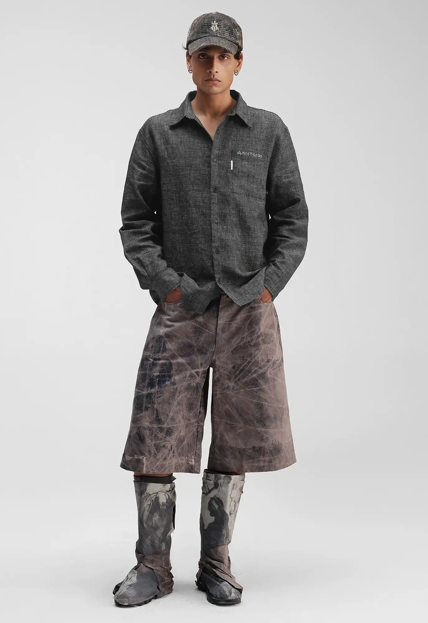 Hand Embroidered Flag Relaxed Shirt