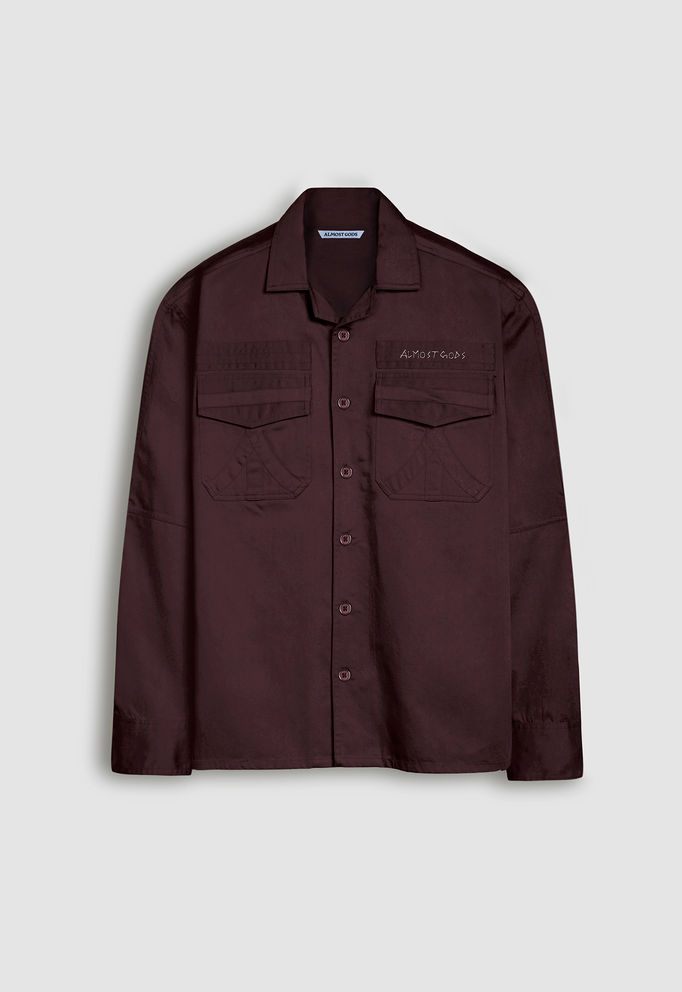 Military Relaxed Overshirt in Rust