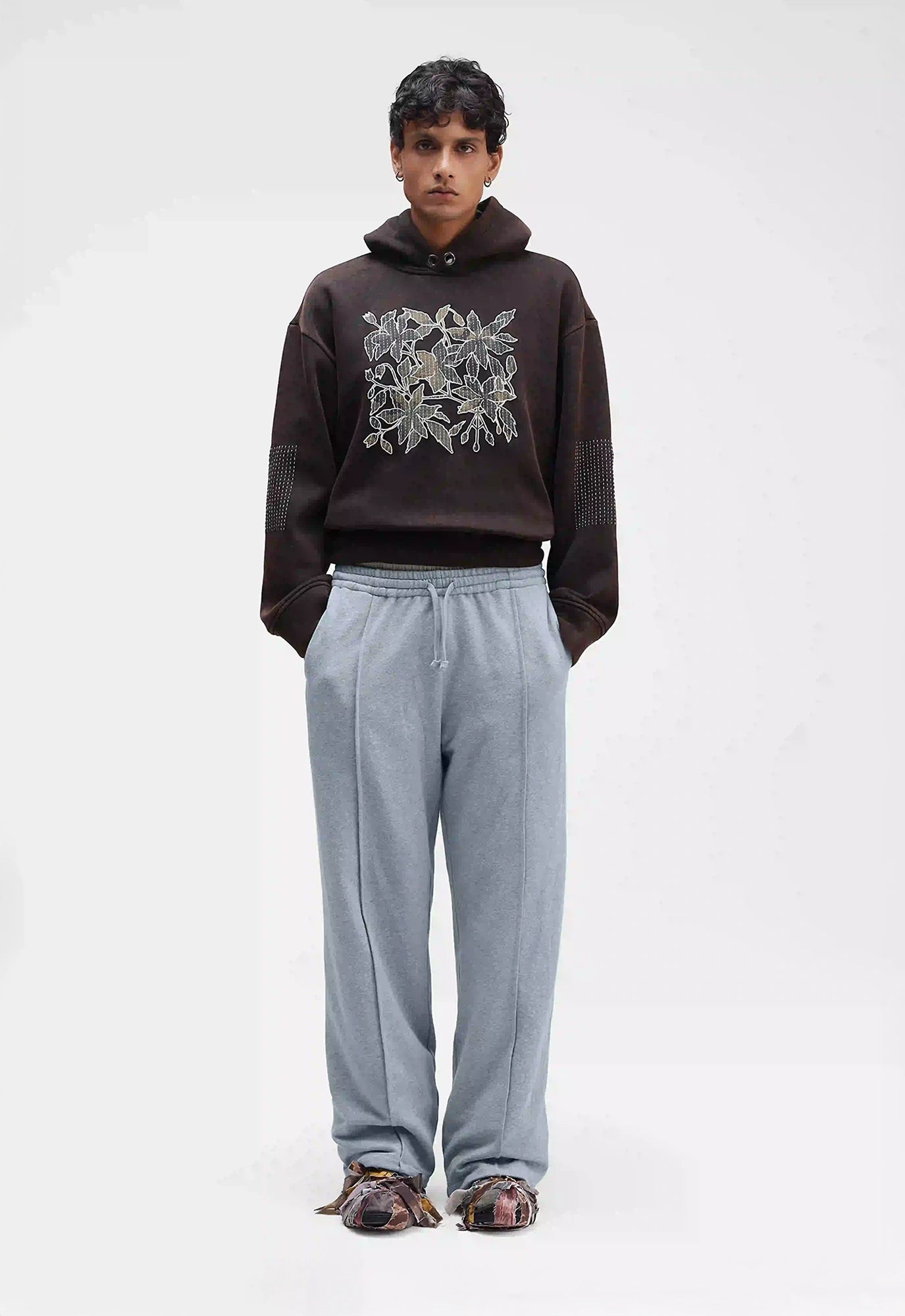 Pleated Sweatpants in Grey