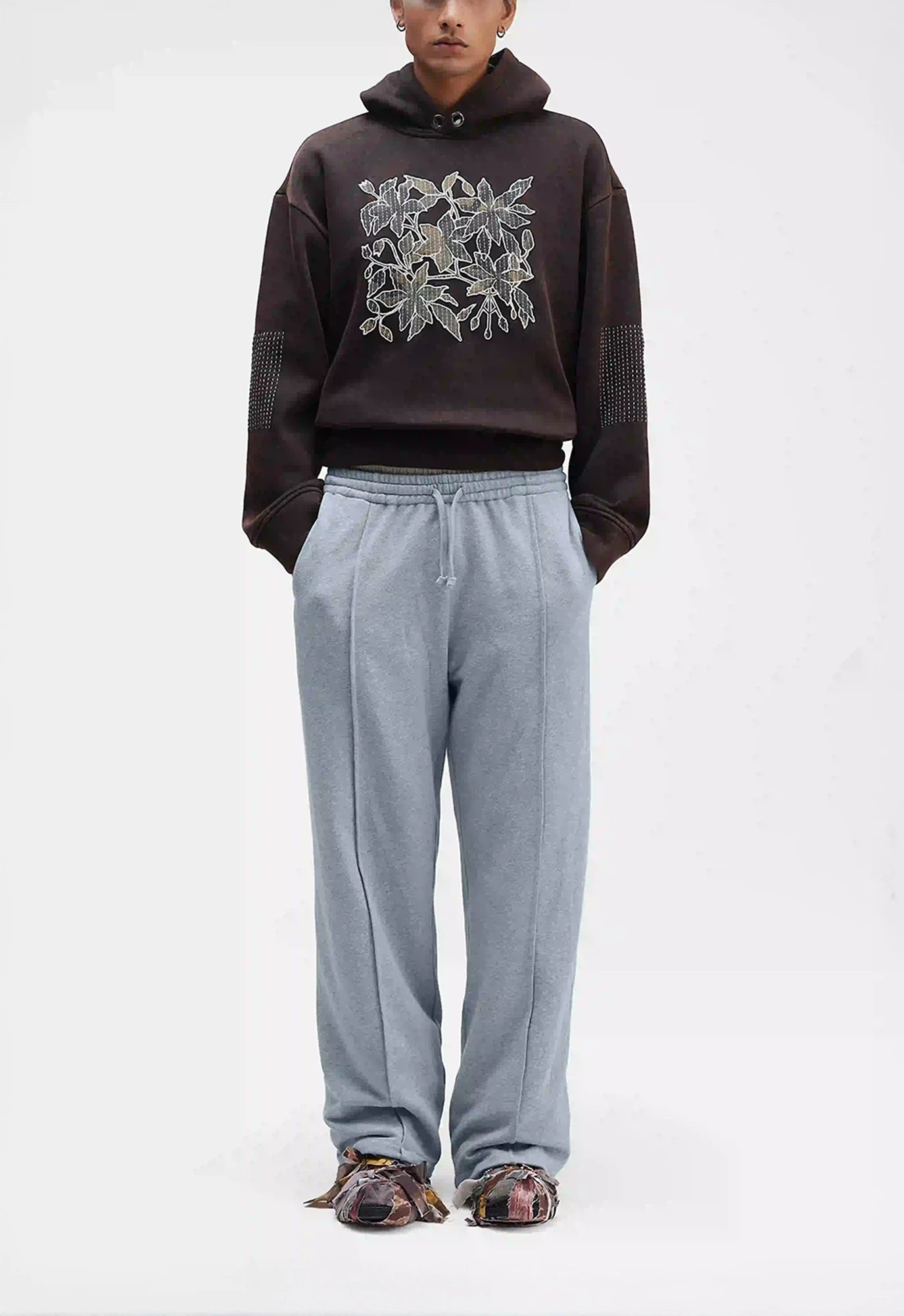 Pleated Sweatpants in Grey