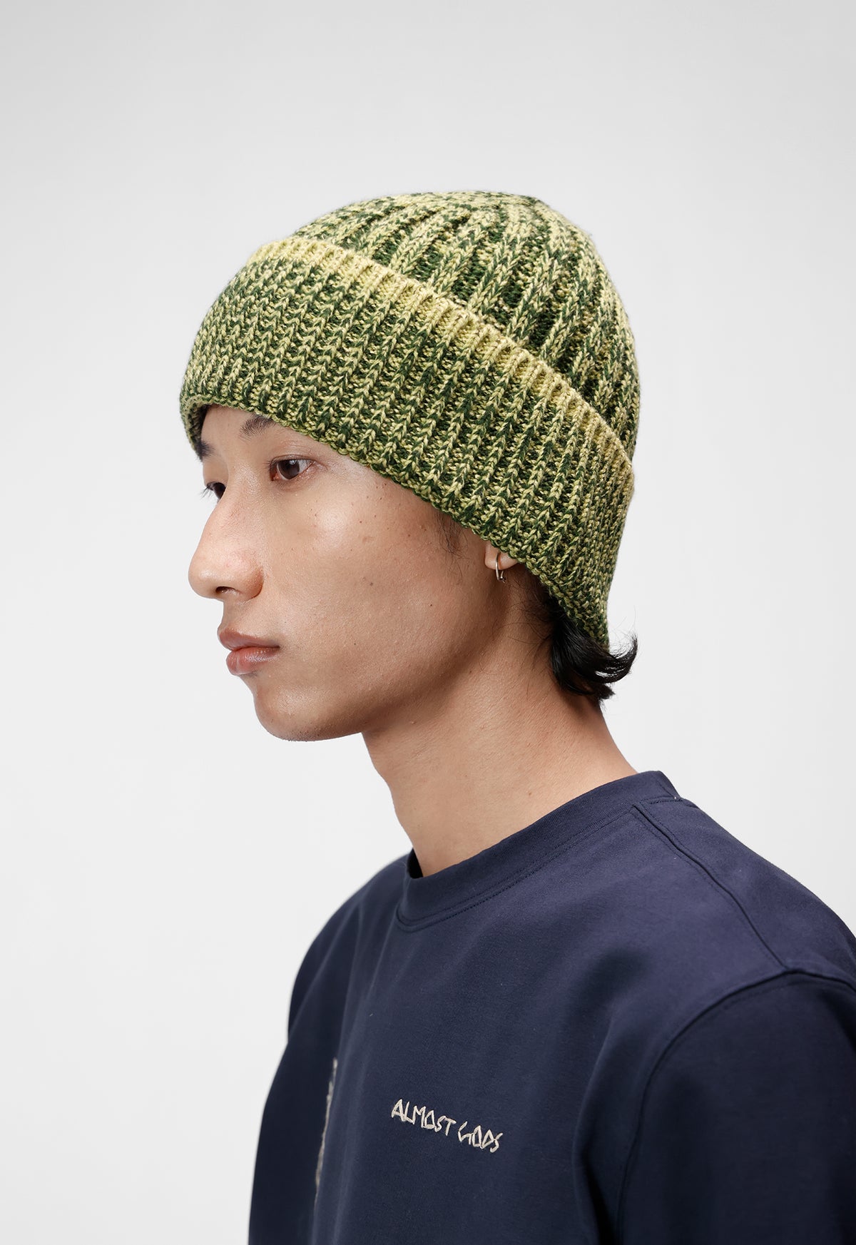Logo Embroidered Melange Beanie