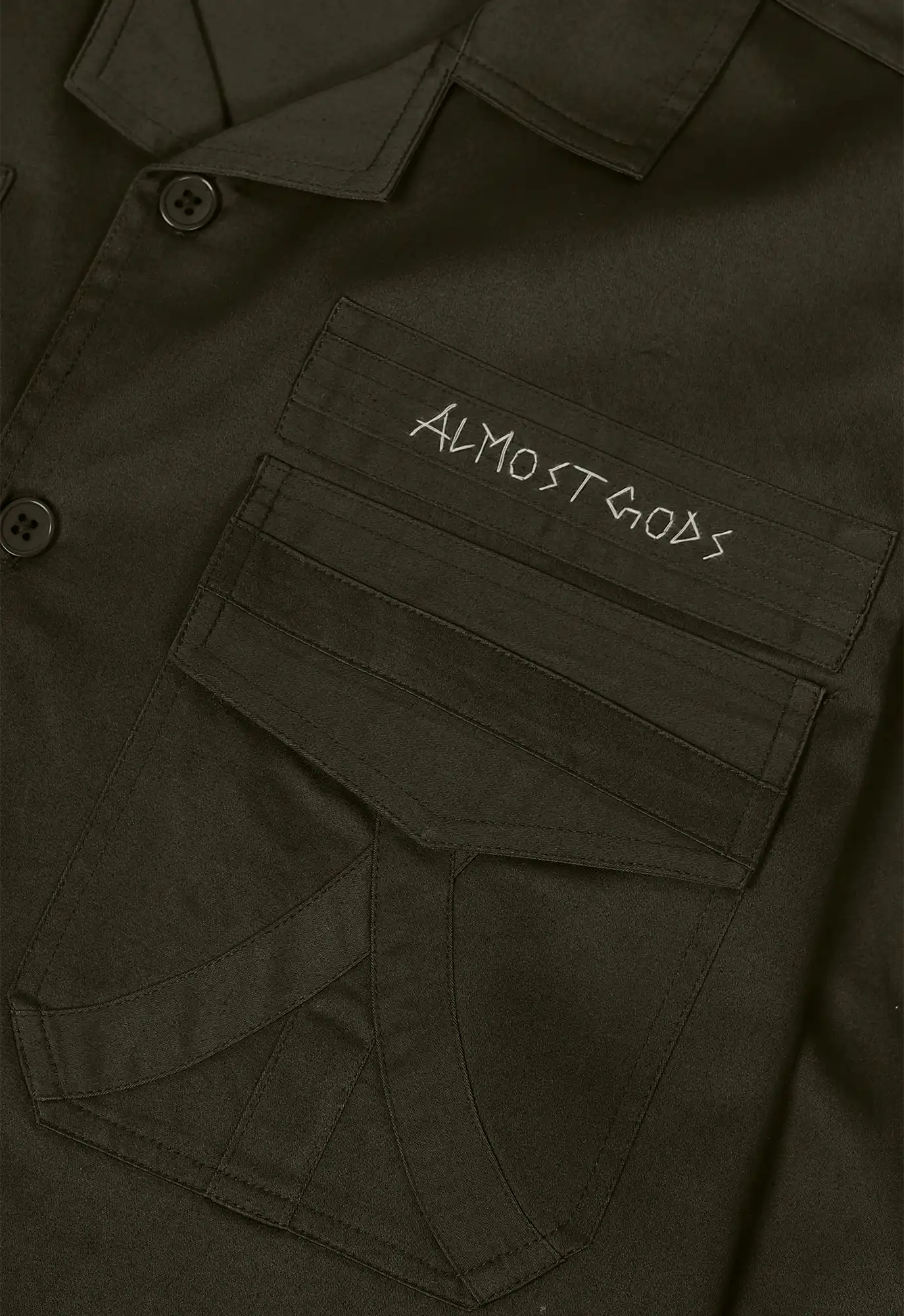 Military Relaxed Overshirt in Olive