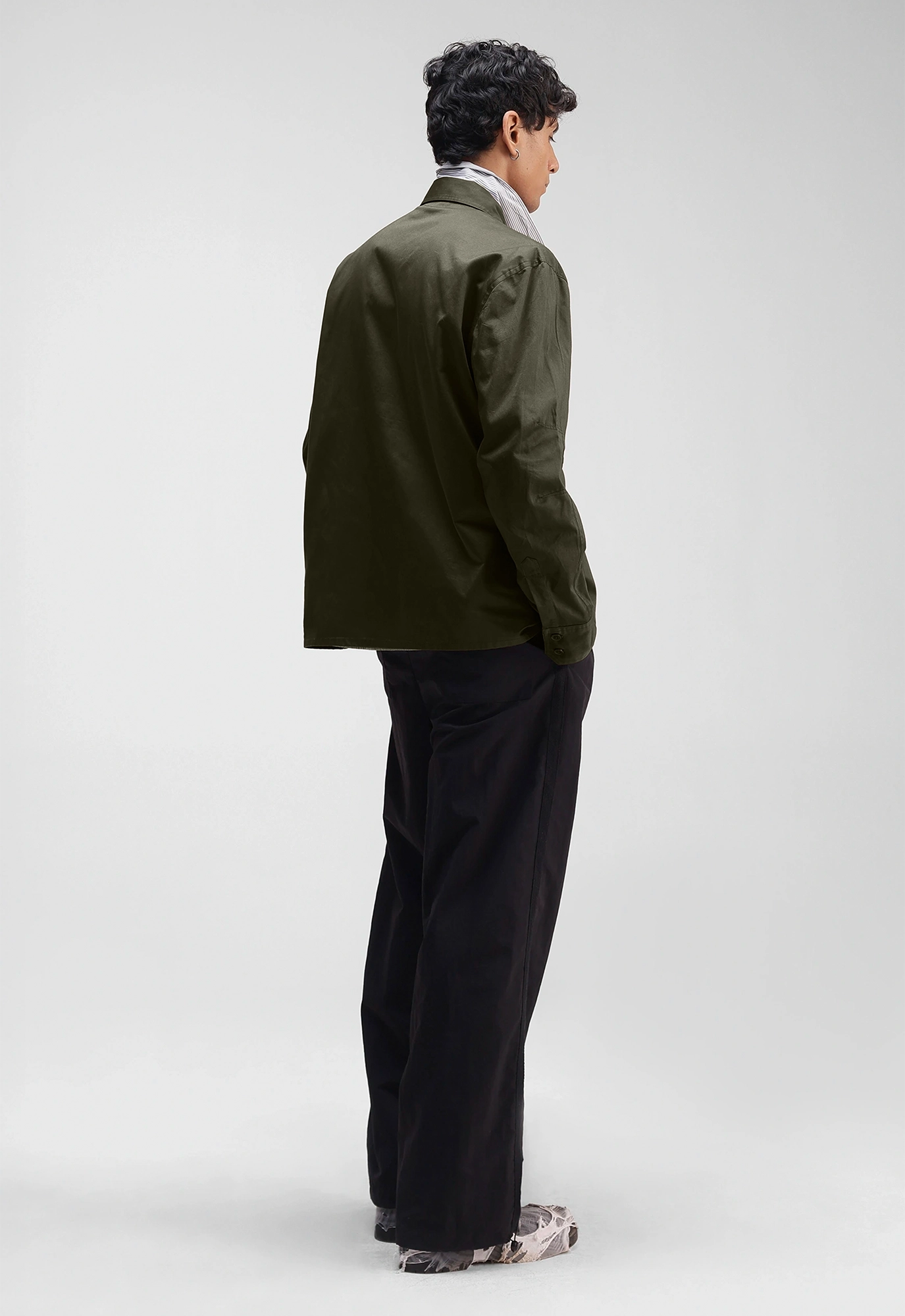 Military Relaxed Overshirt in Olive