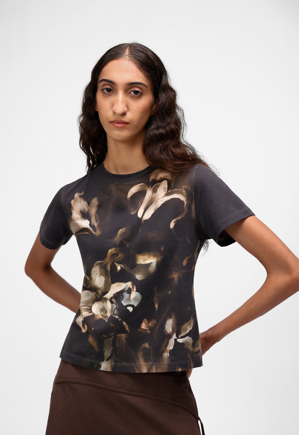 Lilies Print Relaxed Tee