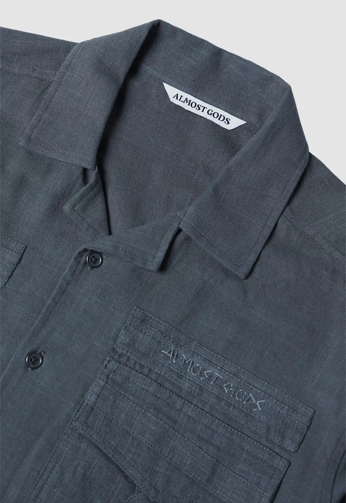 Military Relaxed Overshirt in Linen