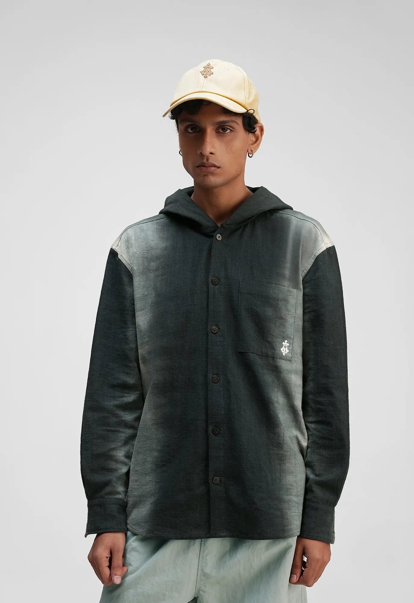 Hand Dyed Emanate Relaxed Shirt with Hood
