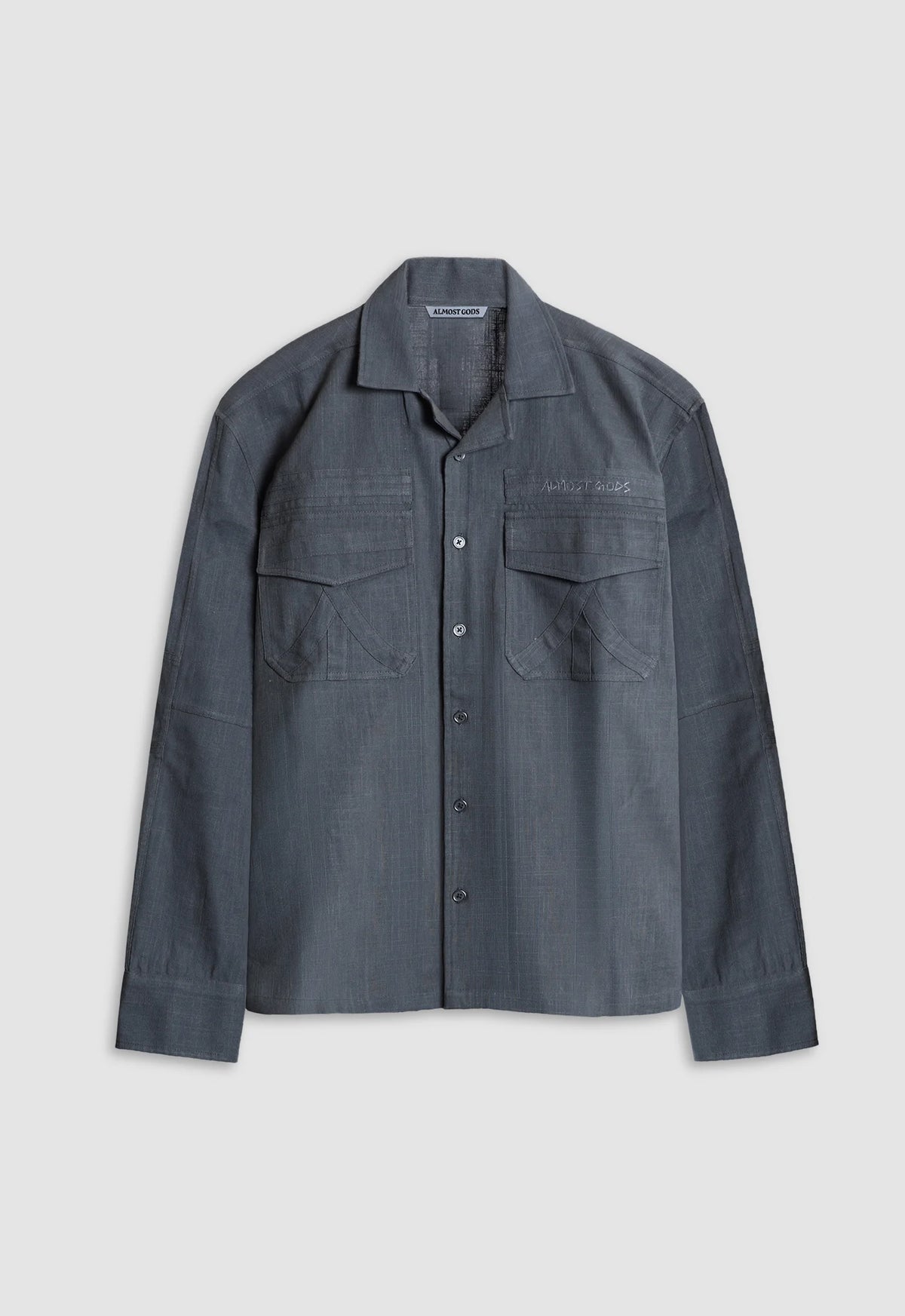 Military Relaxed Overshirt in Linen