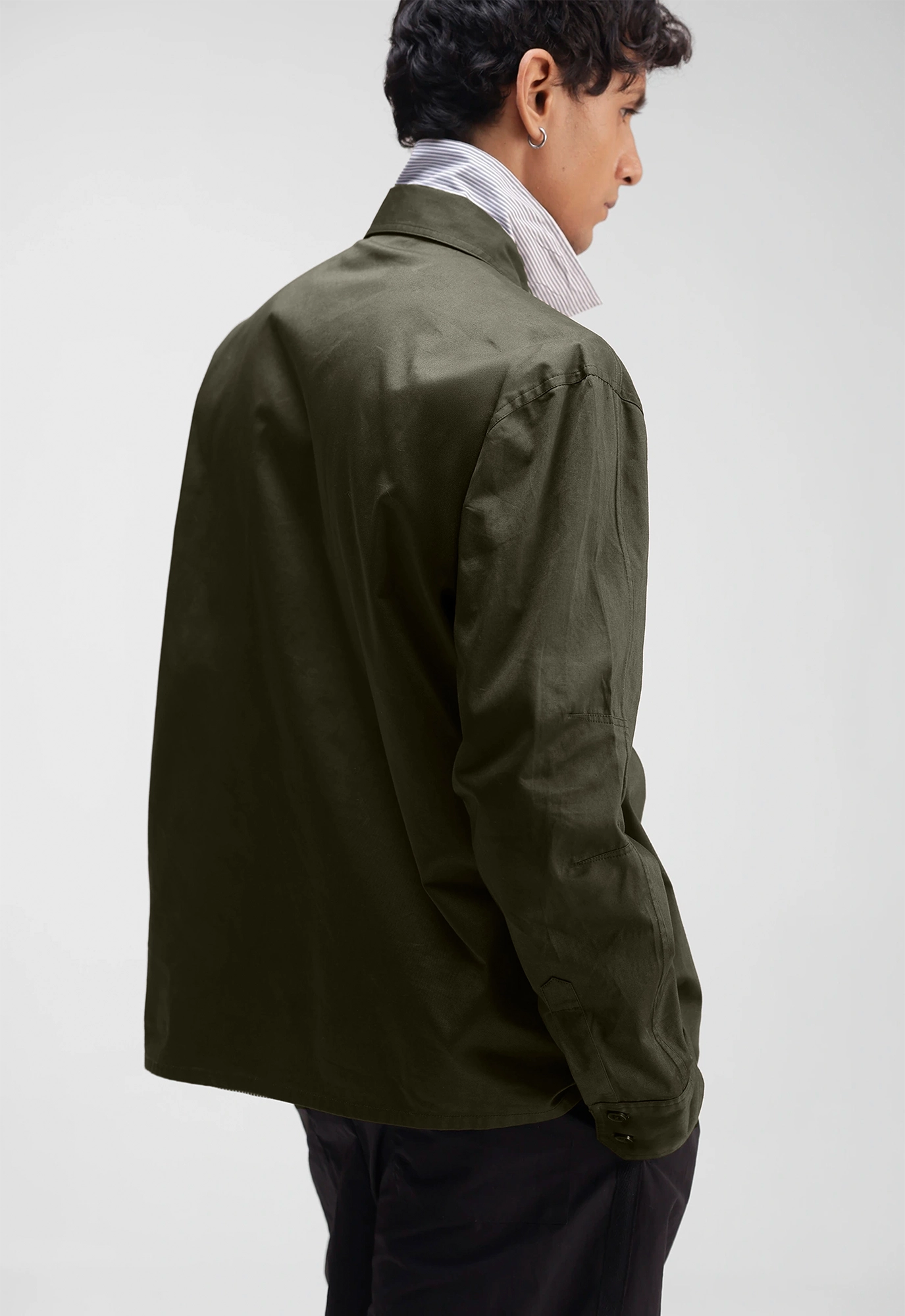 Military Relaxed Overshirt in Olive