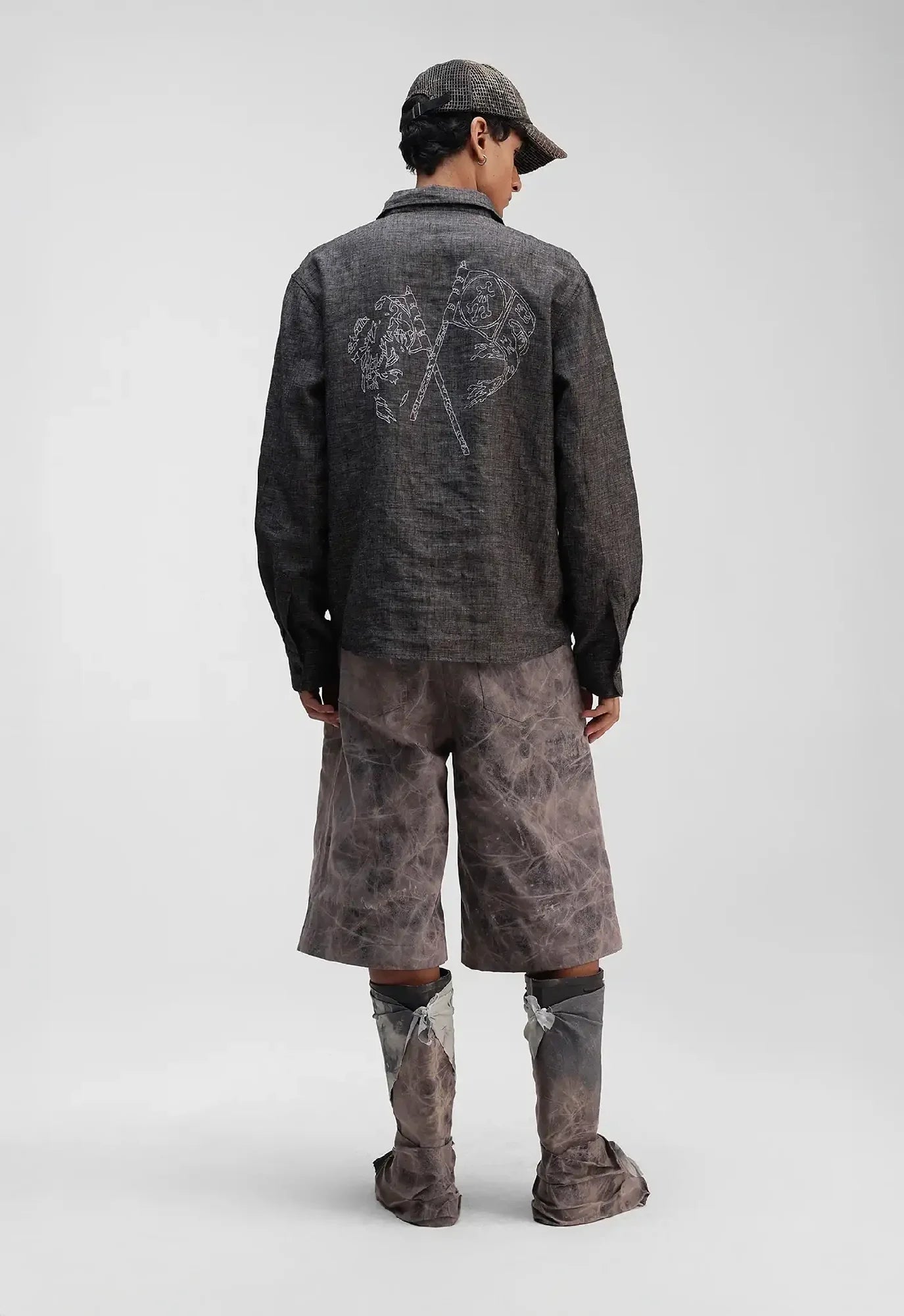 Hand Embroidered Flag Relaxed Shirt