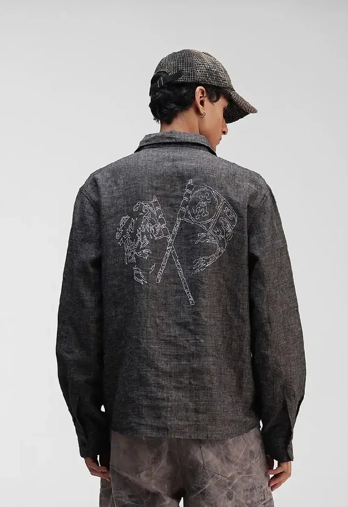 Hand Embroidered Flag Relaxed Shirt