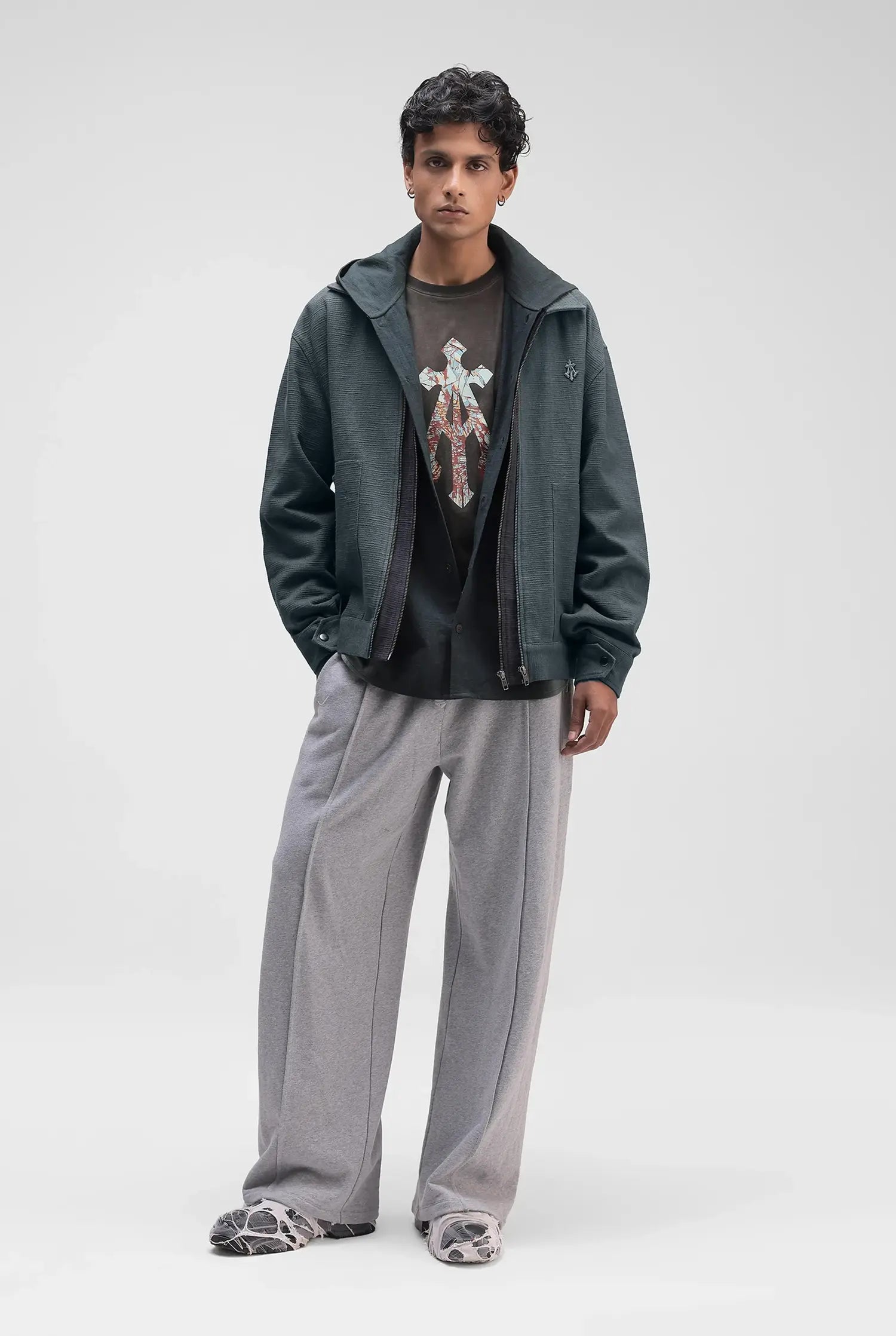 Hand Dyed Panelled Zip Jacket