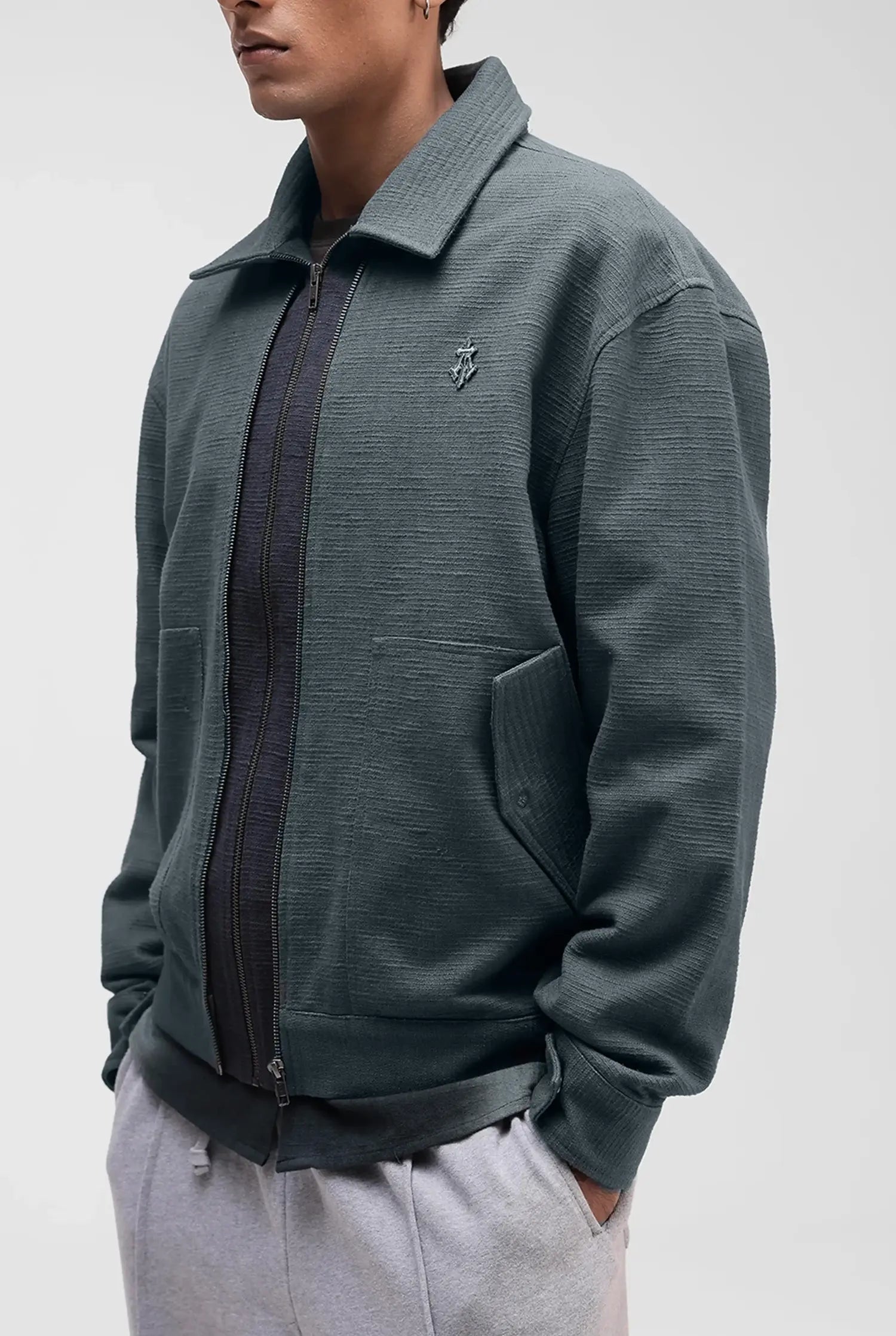 Hand Dyed Panelled Zip Jacket