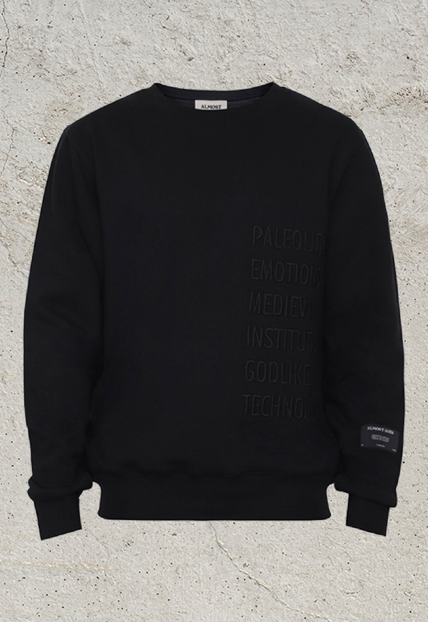 Cropped Sweatshirt with Raised Embroidery