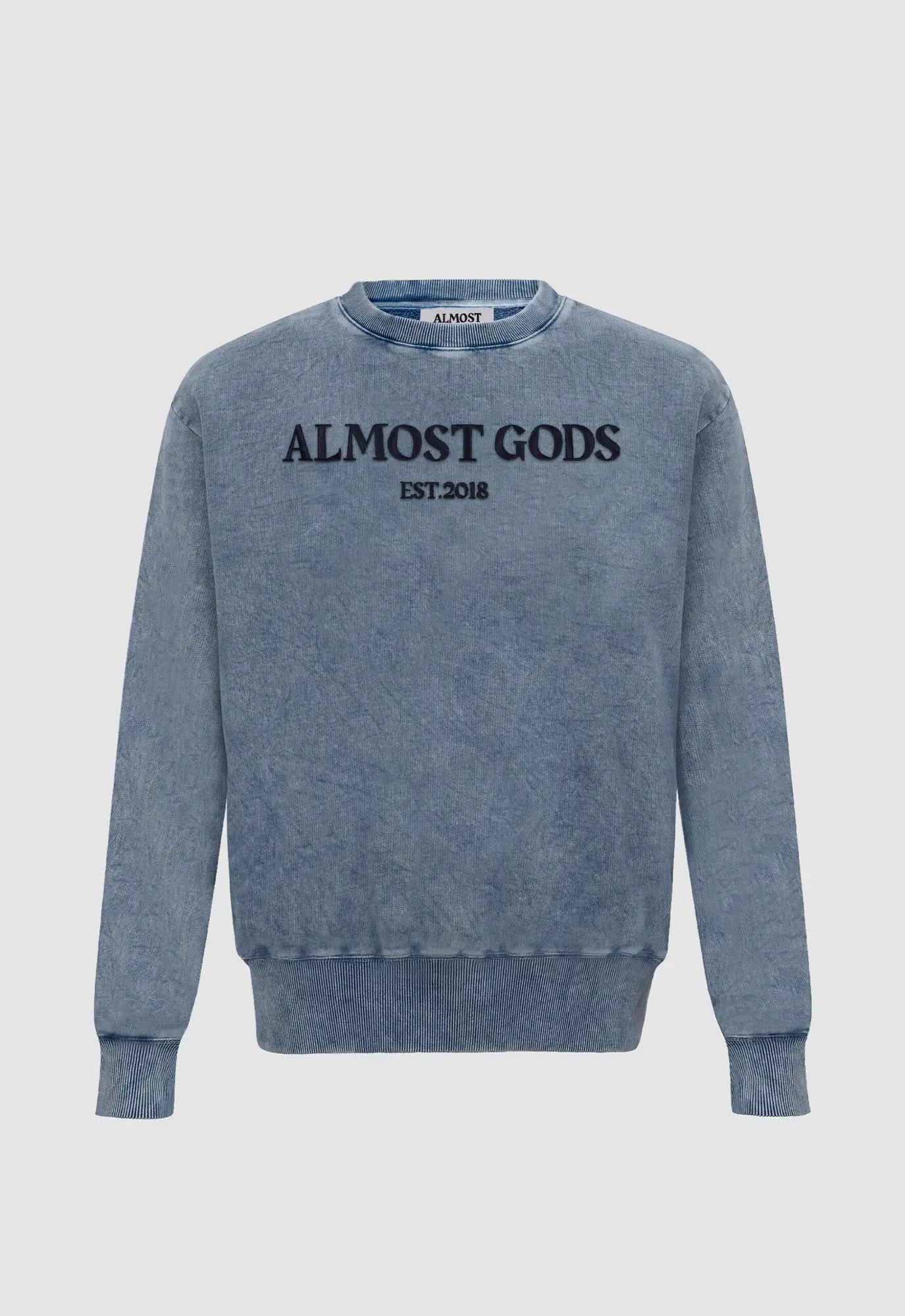 Stonewashed Embroidered Logo Sweatshirt