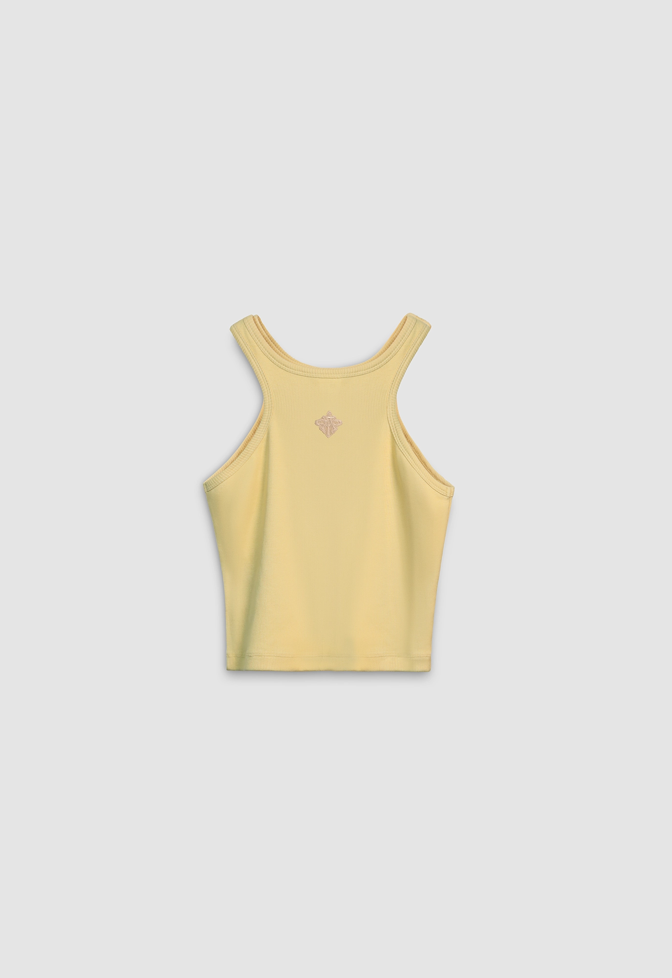Alpha Cross Ribbed Tank Top in Butter Yellow