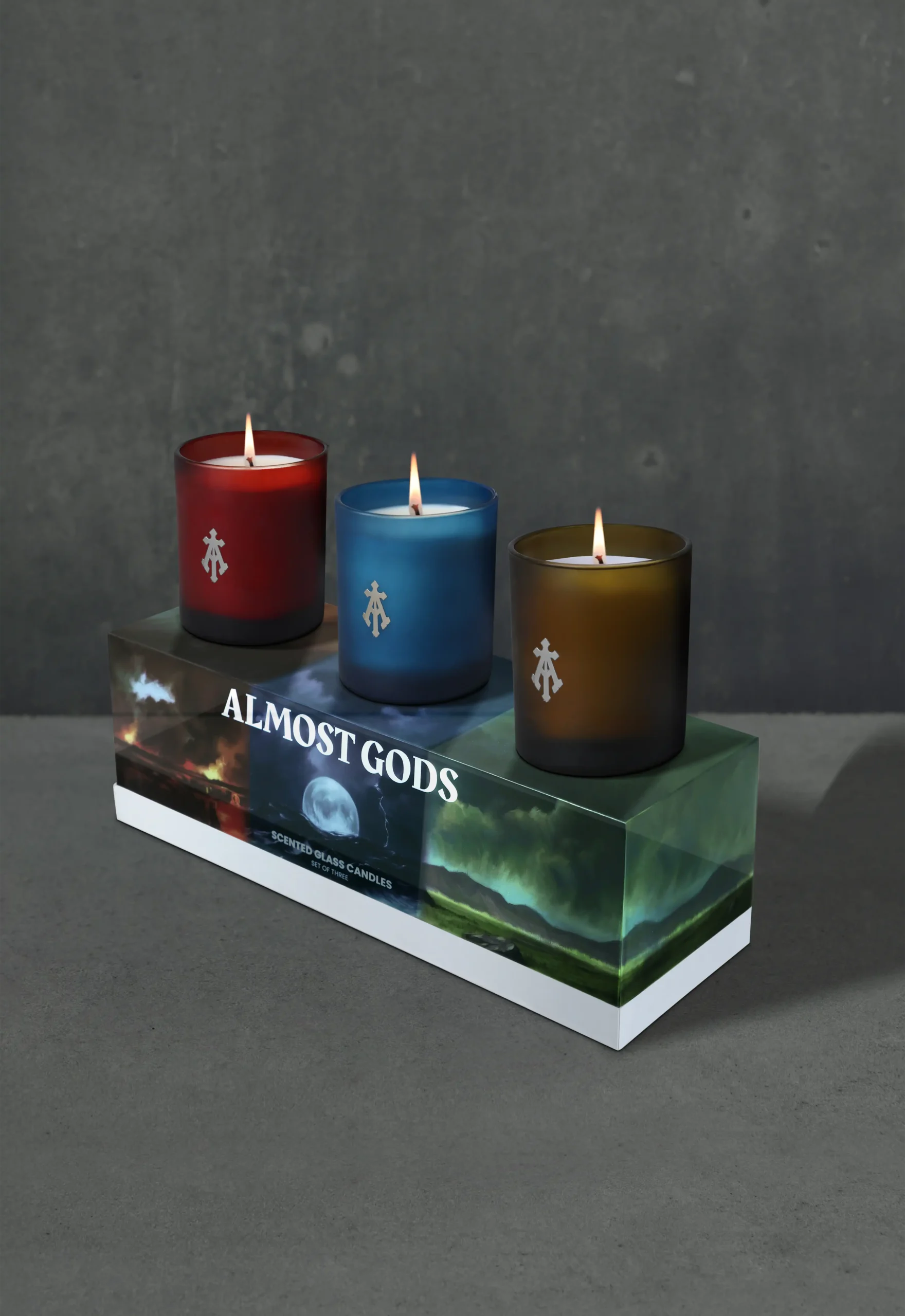 Glass Candles - Set of 3