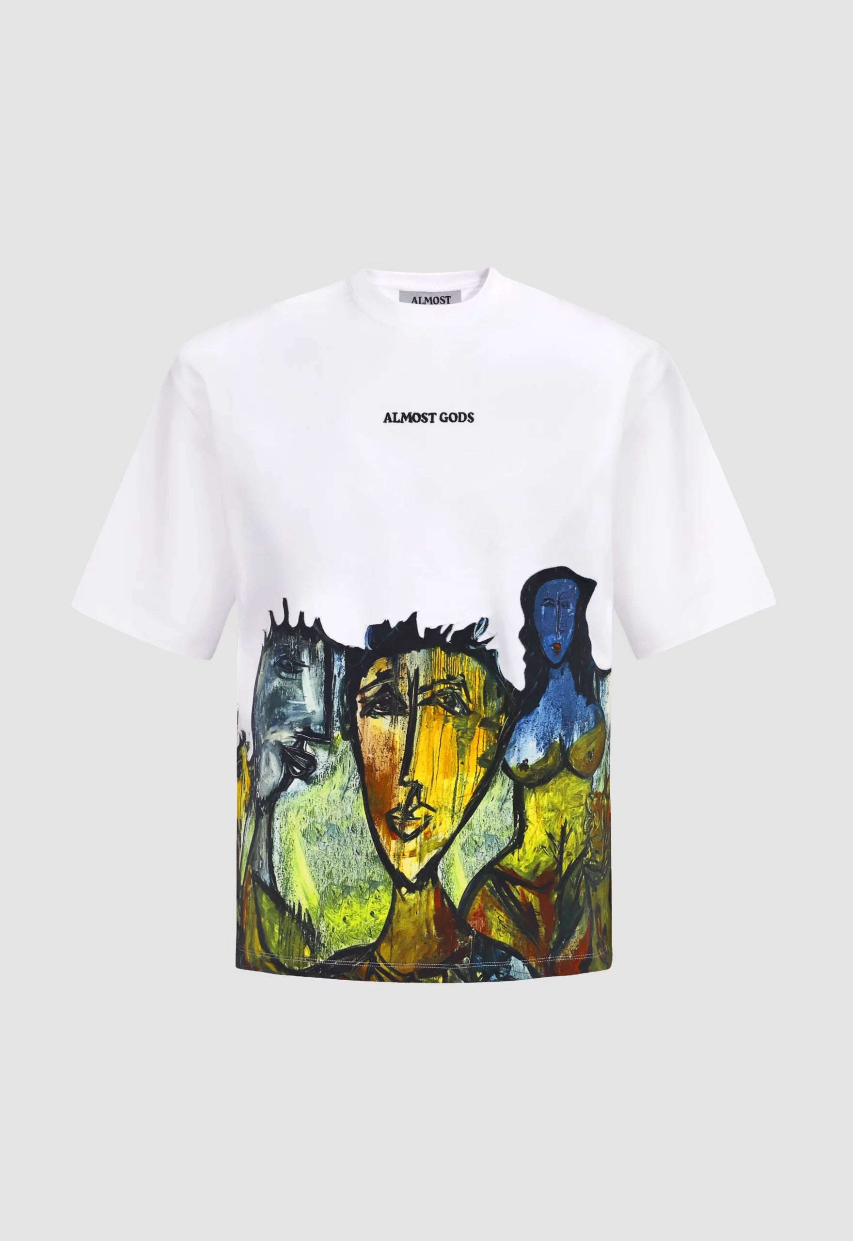 Painted Boxy Tee in White