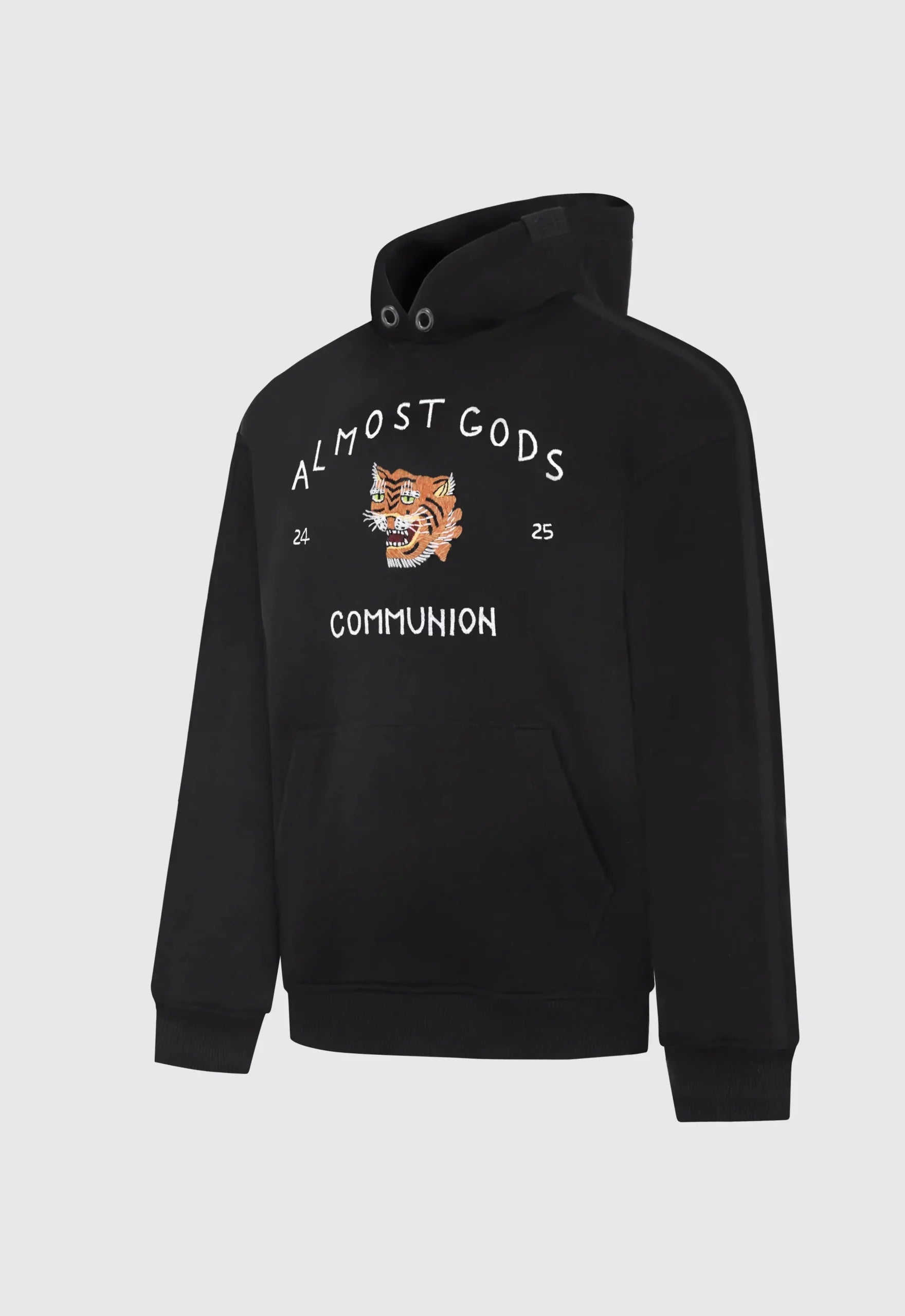 Saigon Hand Embroidered Hoodie In Black