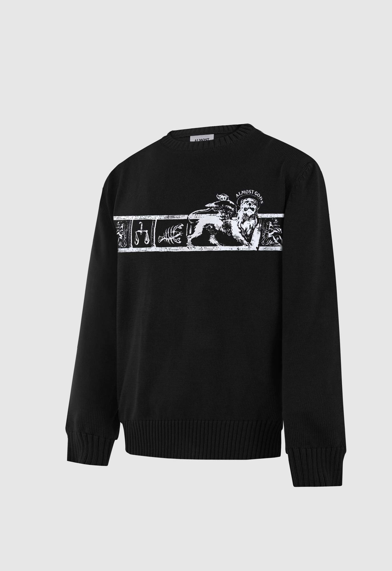 Zodiac Knit Sweater in Black