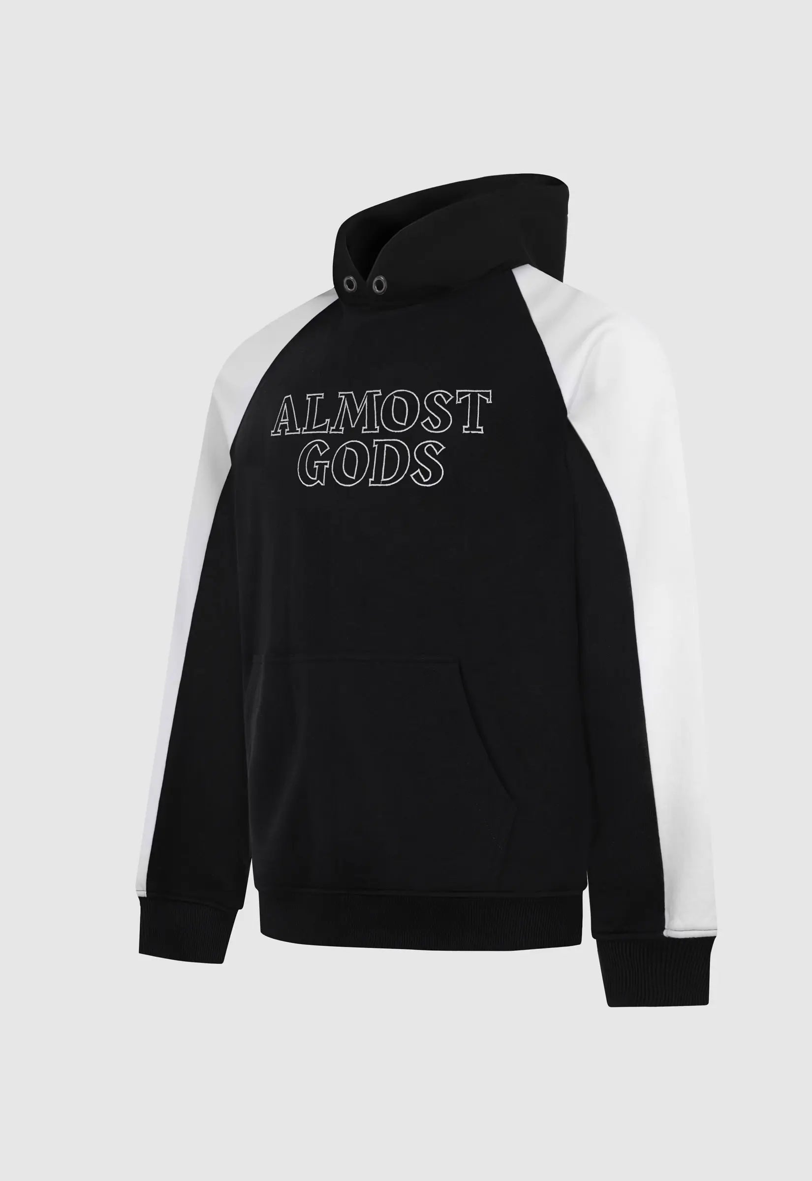 Logo Panel Hoodie In Black And White