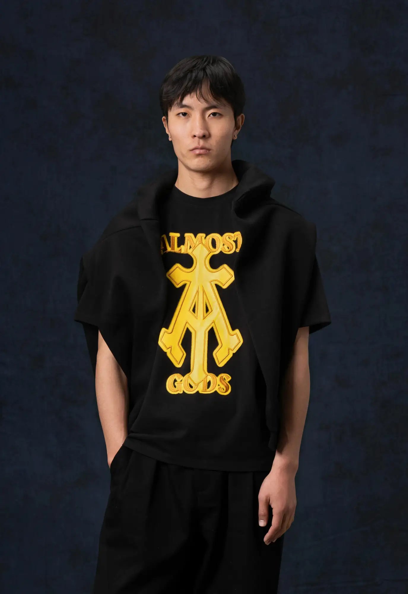 Alpha Cross Spray Paint Relaxed Tee In Black