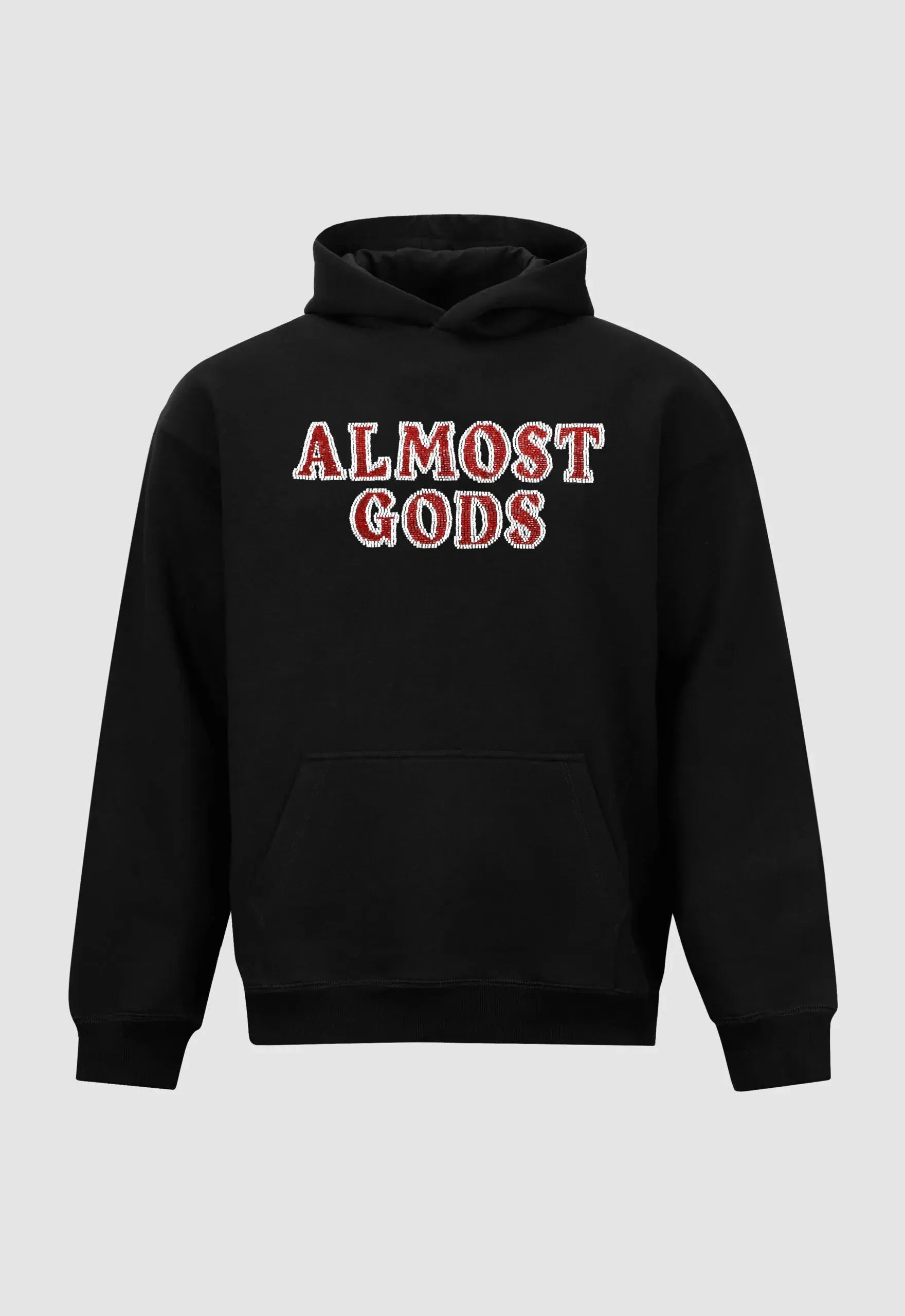 Hand Embroidered Kardana Logo Hoodie In Black