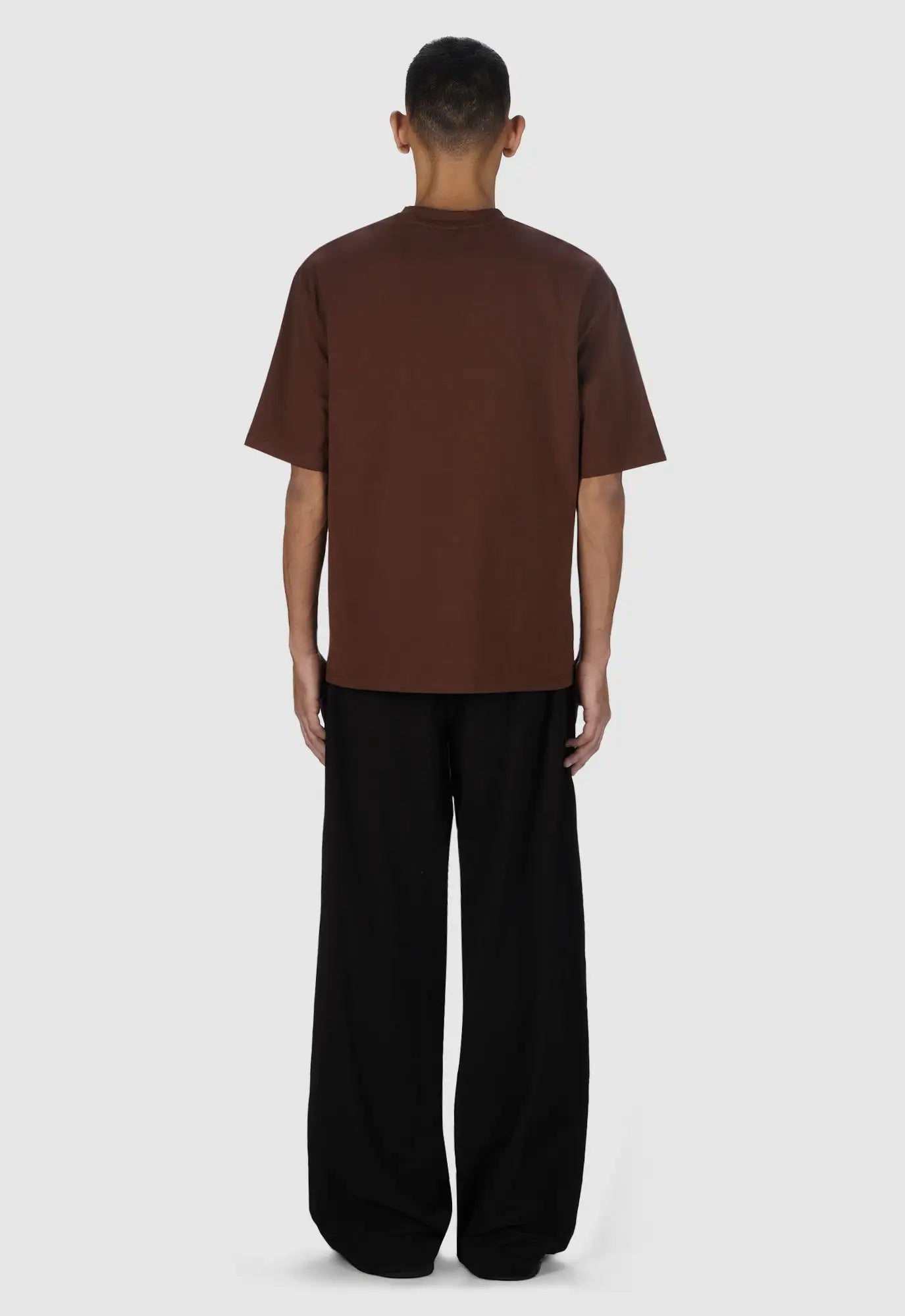 Leviathan Embroidered Boxy Tee in Brown