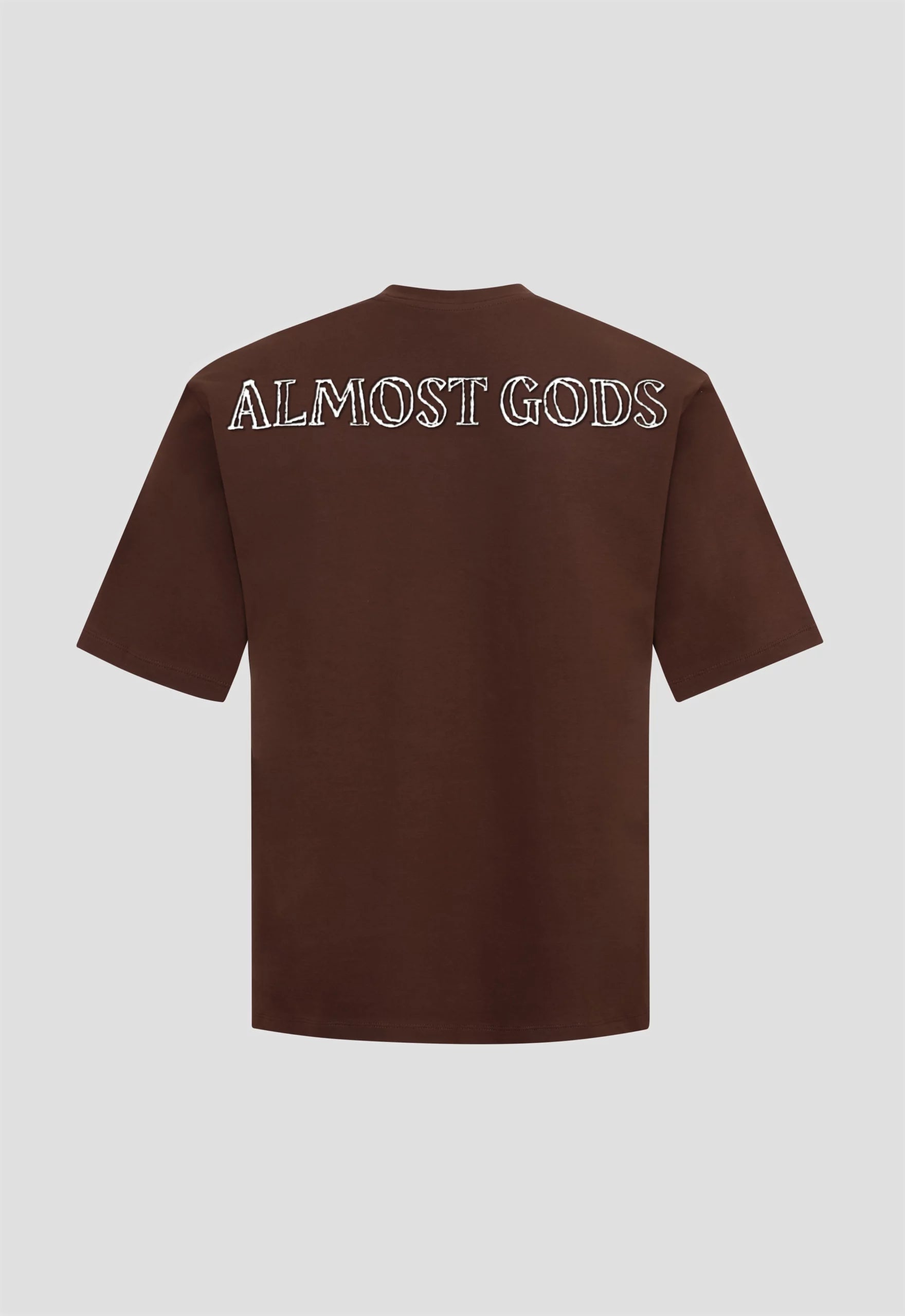 Alpha Cross Chain Link Relaxed Tee In Brown